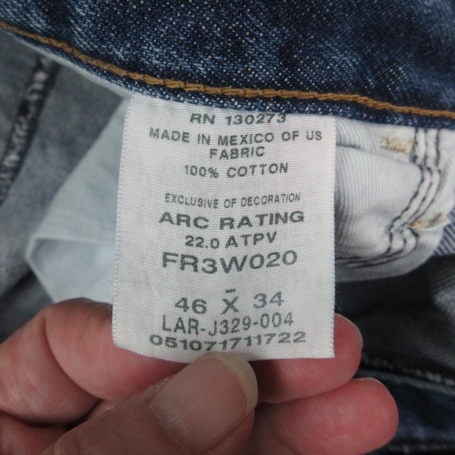 Wrangler Riggs FR Carpenter Jeans Mens 46×34 Flame Resistant Denim NWT 45×33*