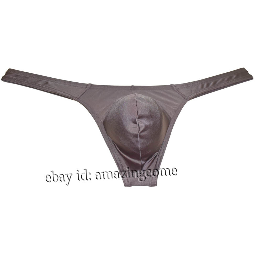 3PCS Men’s Low-rise Shine Thong Underwear Bulge Pouch Bikini G-string Underpants