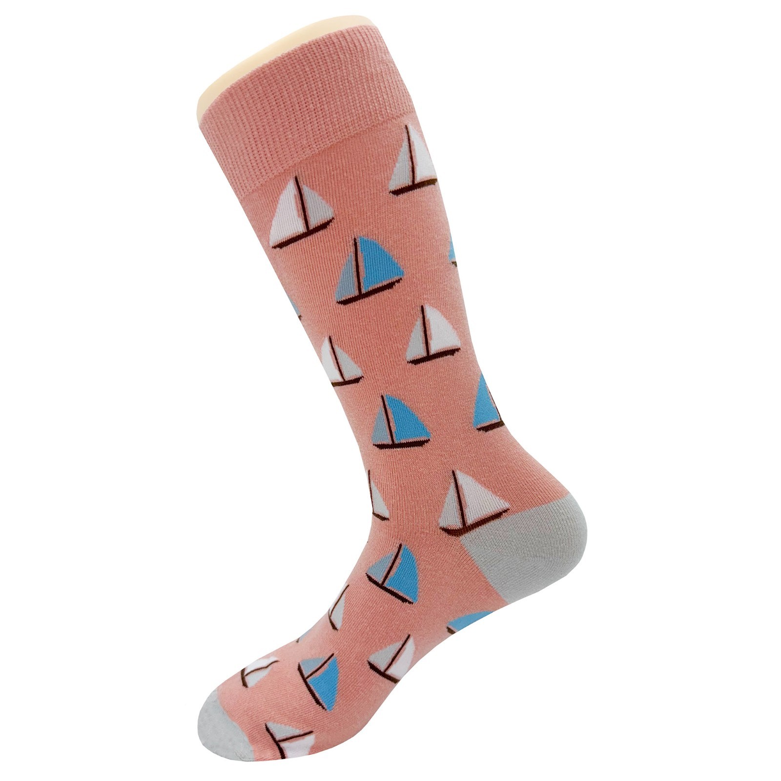 NWT Sail Boat Dress Socks Novelty Men 8-12 Pink Crazy Fun Sockfly