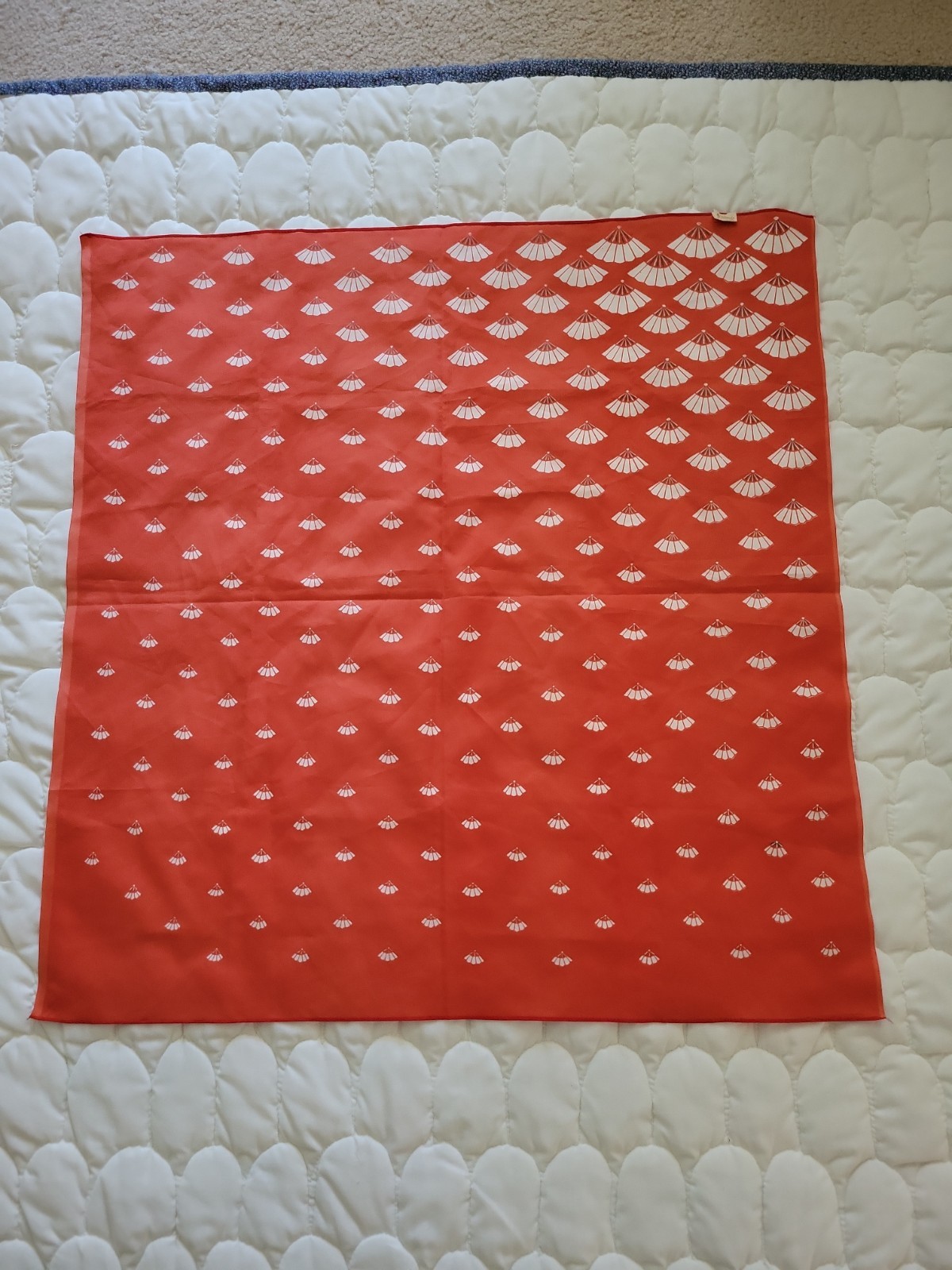 Stllook Red White Hand Fans Design Scarf 29×28 Inches