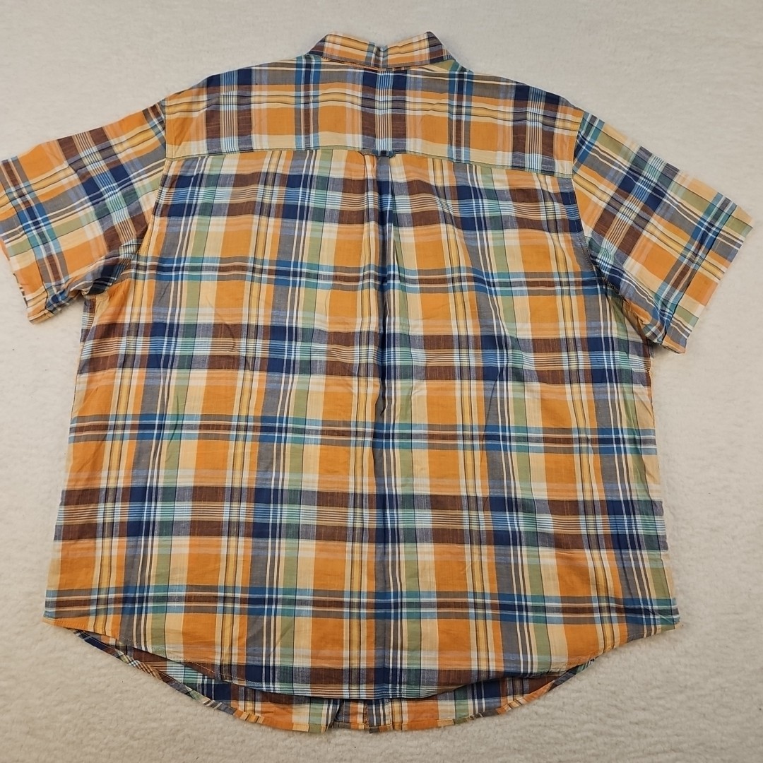 IZOD Saltwater Men’s Short Sleeve Button Down Shirt Size 2XL Orange Multicolor