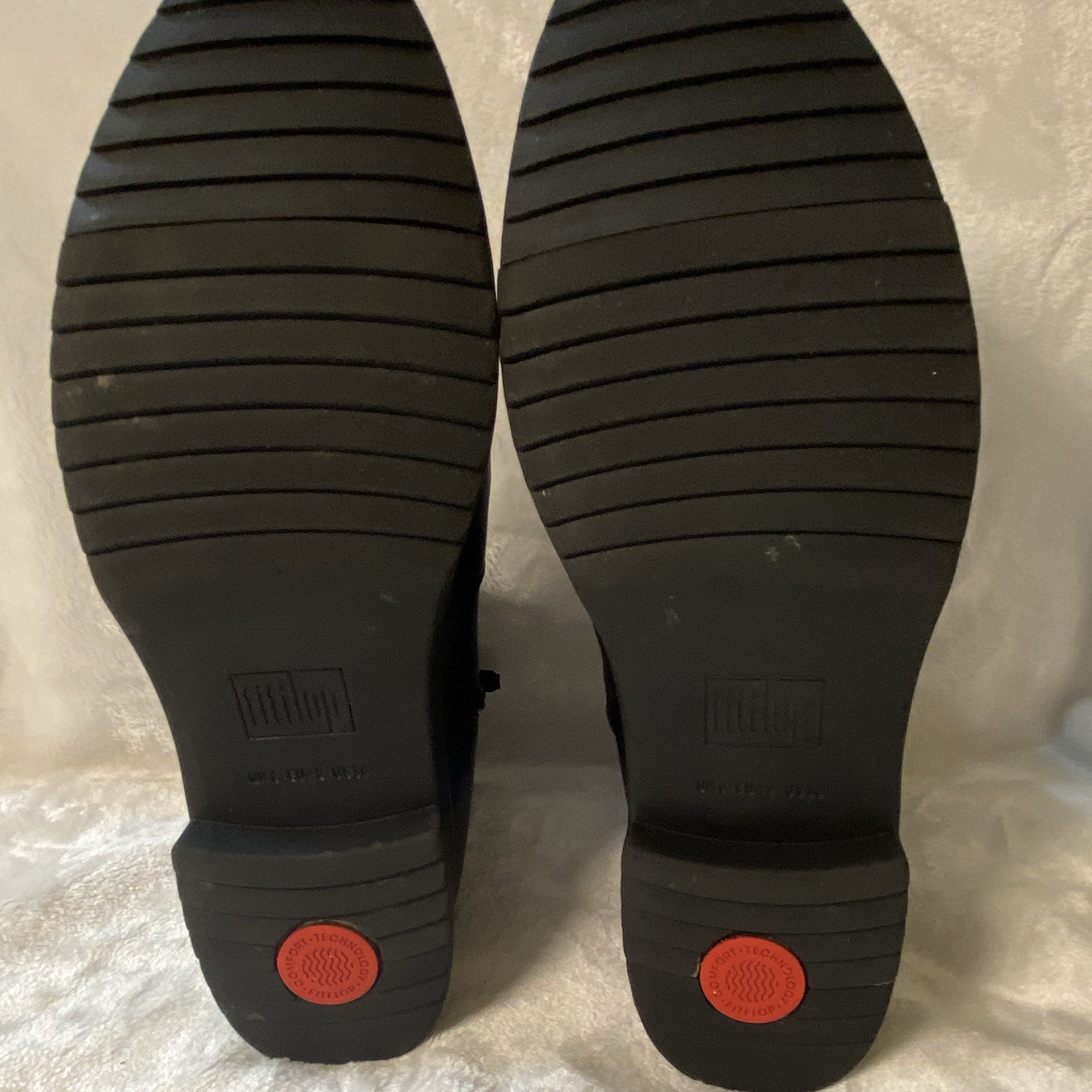 FitFlop Comfort-Technology Leather Chelsea Ankle Bootie Black Zip US 10