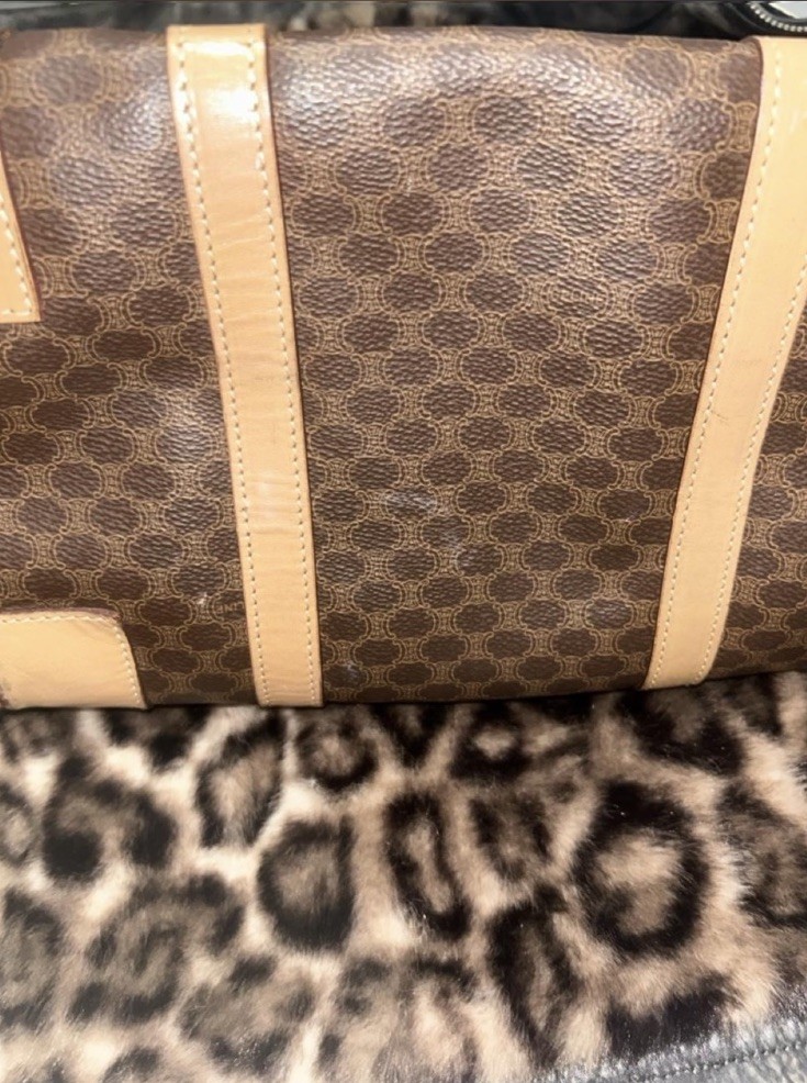 Authentic Celine LeatherBrown Mini Macadam BostonBag NS120753