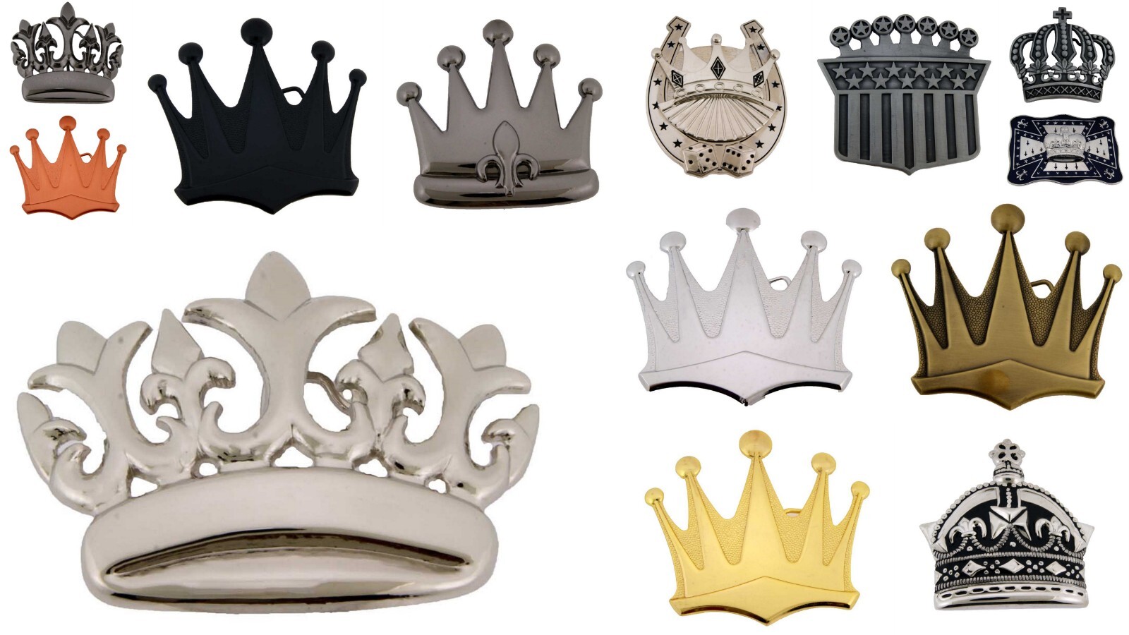 belt buckles lot 12 pieces New Collection Vintage Metal High-end Crowns Men Big