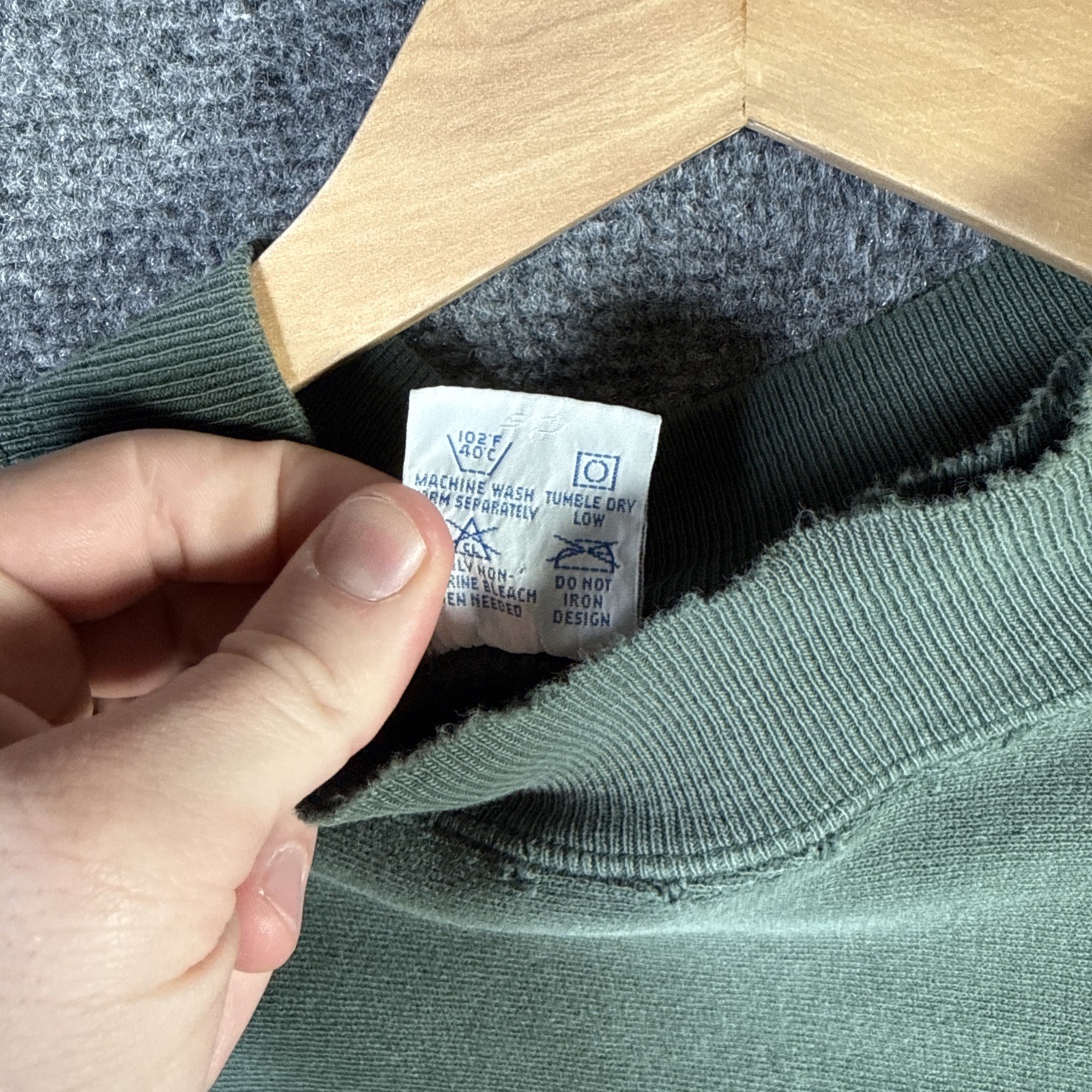 Vintage Champion Reverse Weave Sweatshirt Large Green 90s Side Pockets Gusset