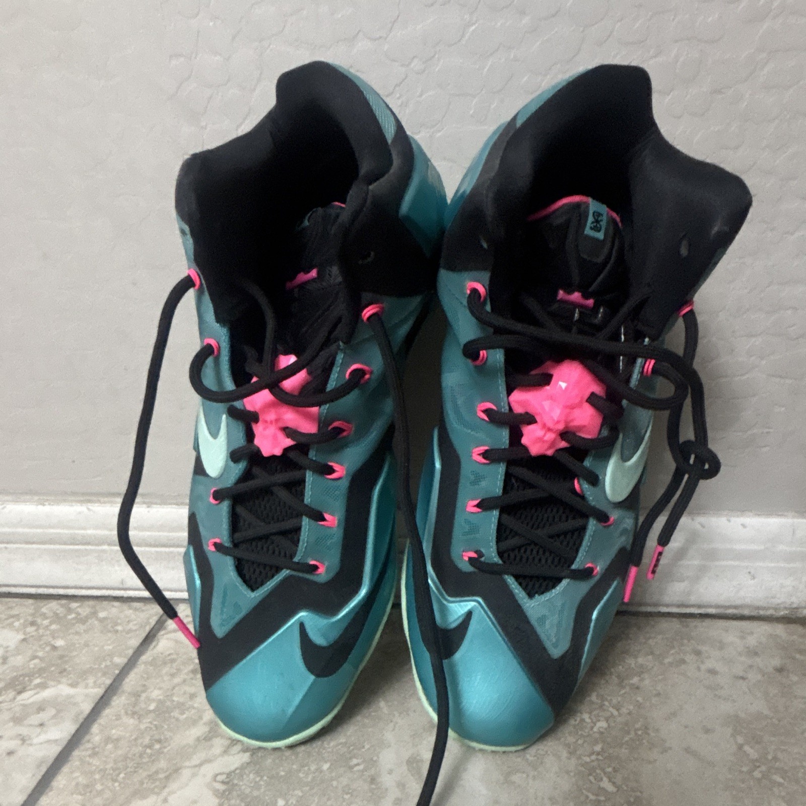 Nike LeBron 11 South Beach 2014 Mid Top Basketball Sneaker 616175-330