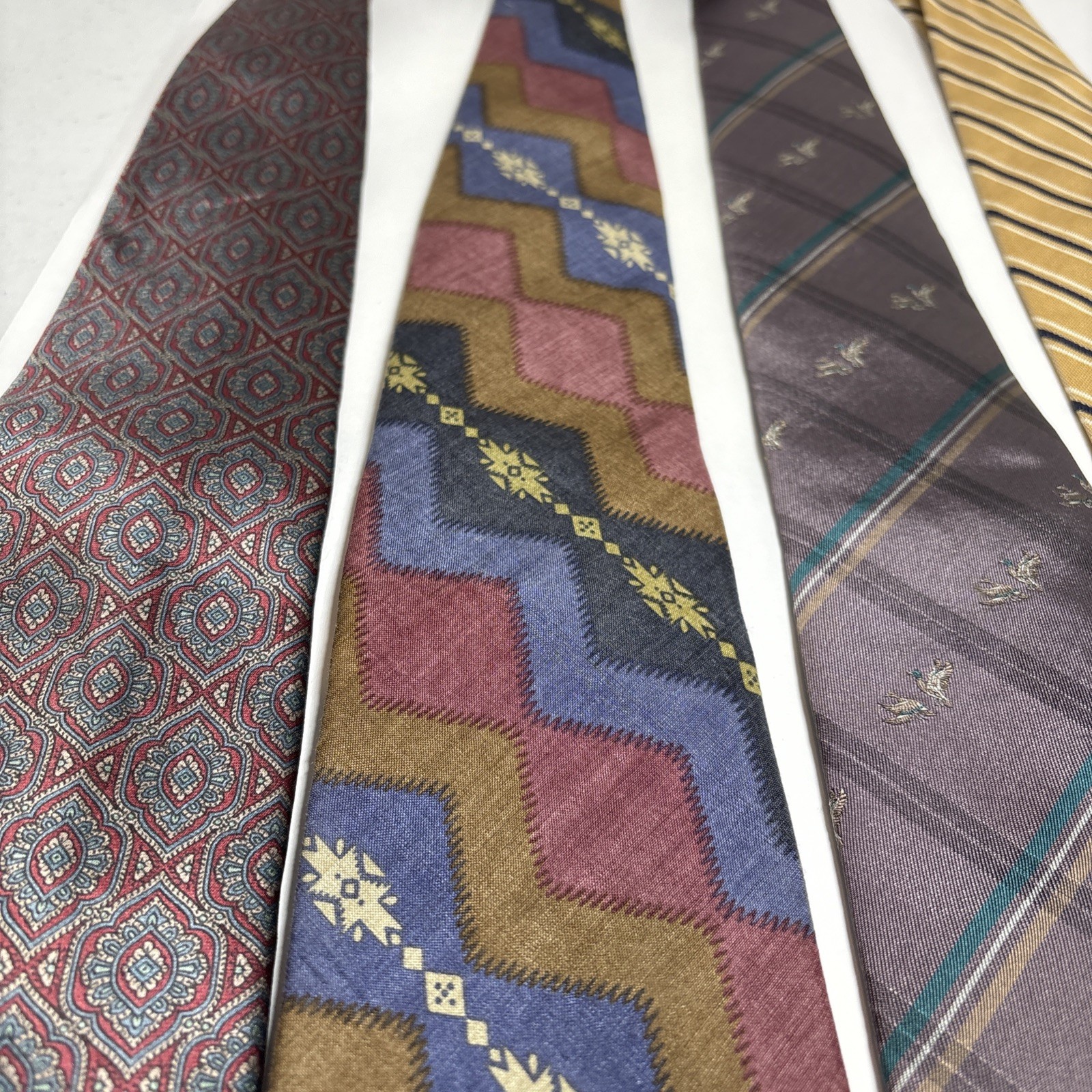 Set Of 4 Made in USA! Lands’ End, All Silk Men’s Ties Lot of 4 Different Colors