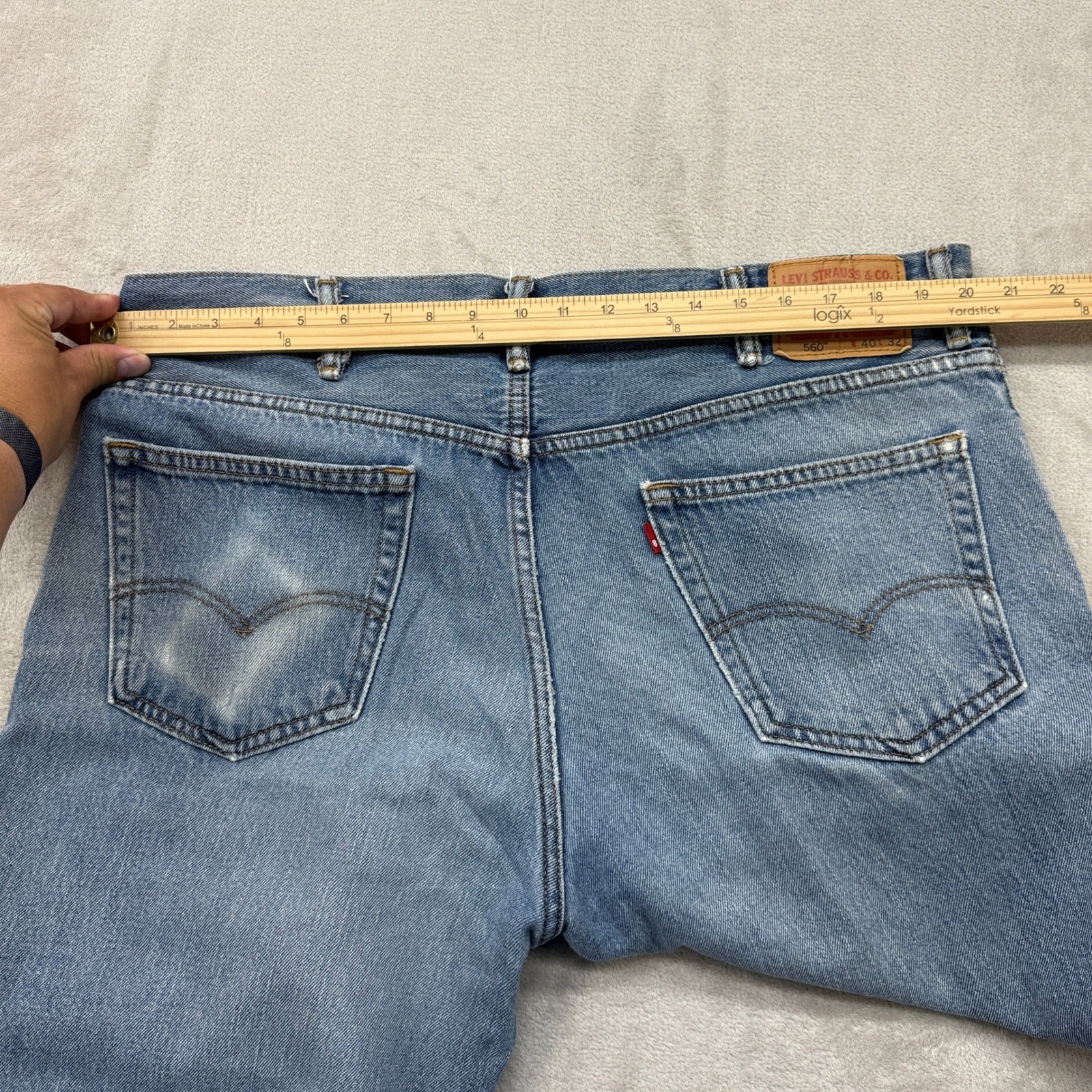 Levis 560 Comfort Fit Jeans Mens 40×32 Blue Loose Baggy Tapered Denim Streetwear