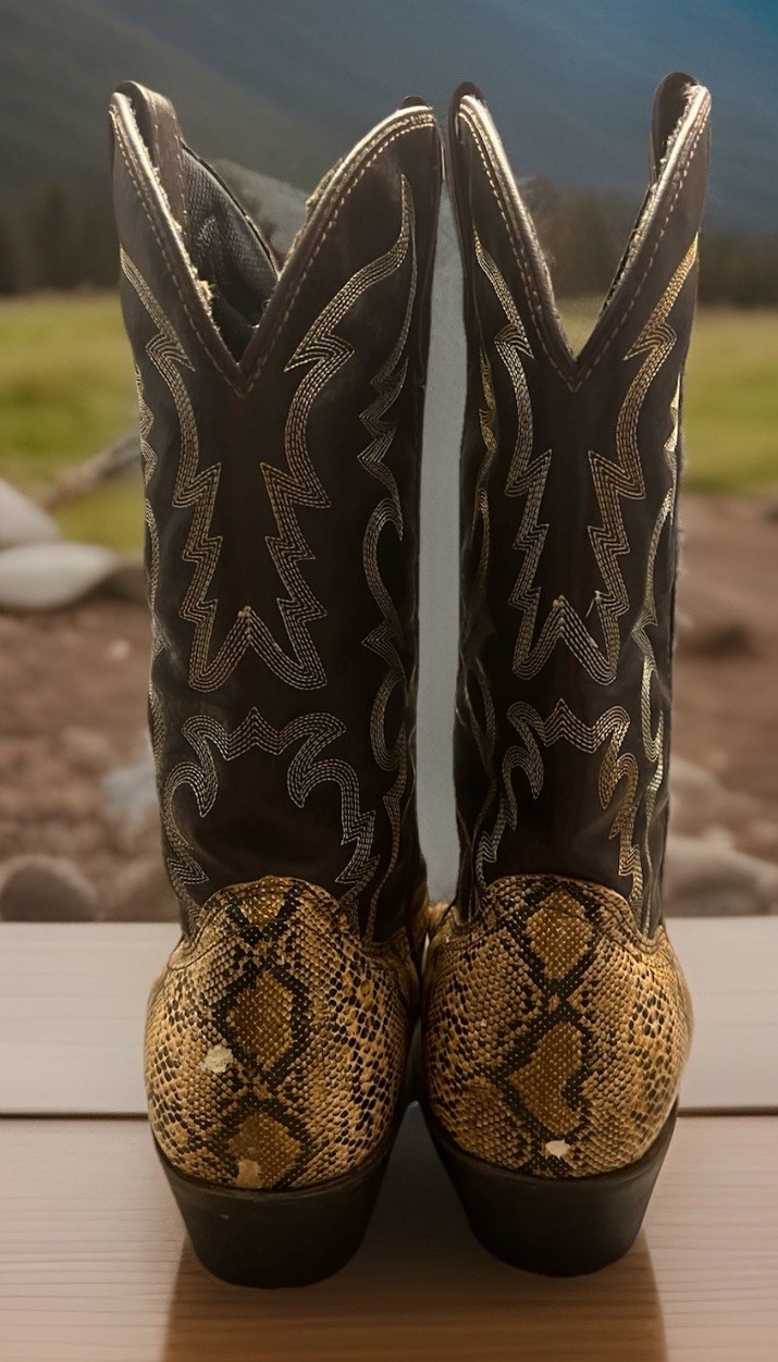 Laredo Monty 68068 Python Snake Skin Boots Western Cowboy Sz 10 1/2EW