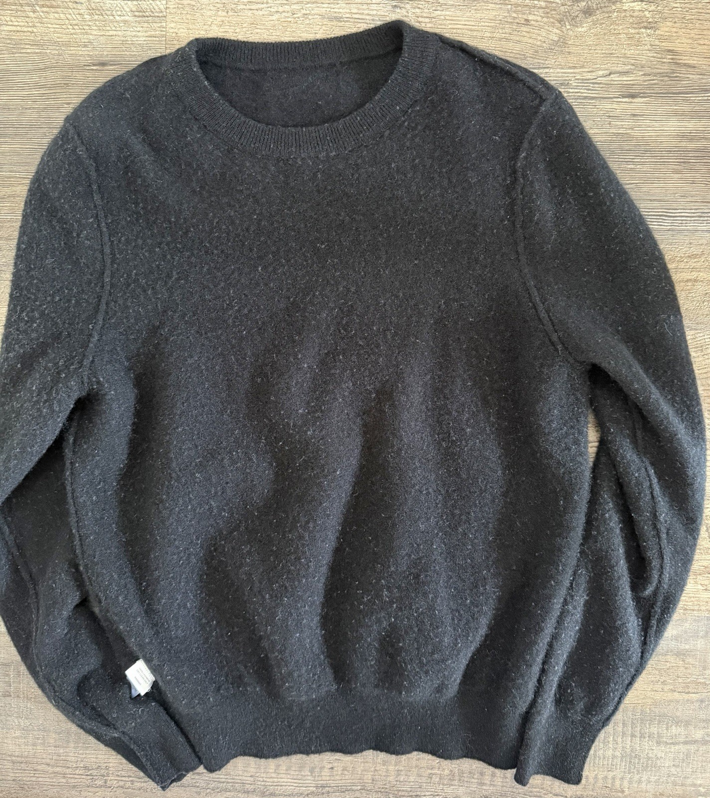 Nordstrom Women’s Size Large Black 100% Cashmere Crewneck Sweater