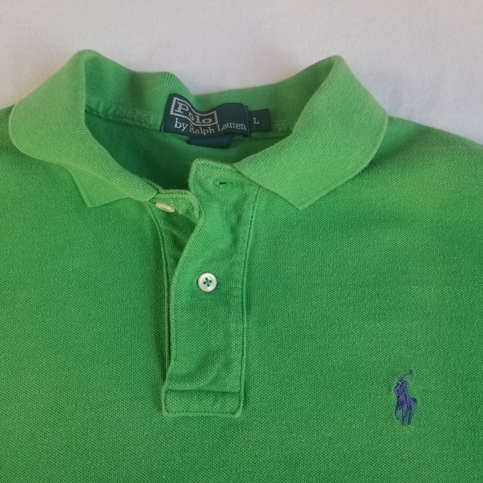 Polo Ralph Lauren Men’s L Golf Polo Shirt Green 100% Cotton Embroidered Pony