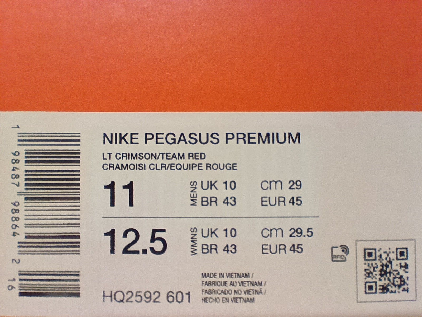 NIKE PEGASUS PREMIUM mens running shoes HQ2592-601 lt crimson team red US Sz 11