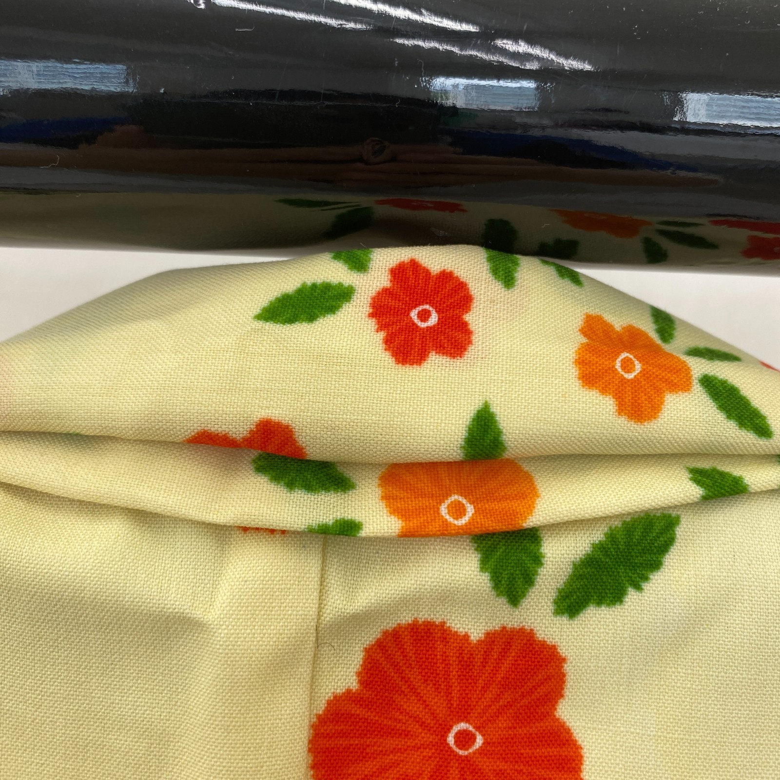 Japanese Vintage Kimono Polyester yellow No Lining Komon Traditional Length 60in
