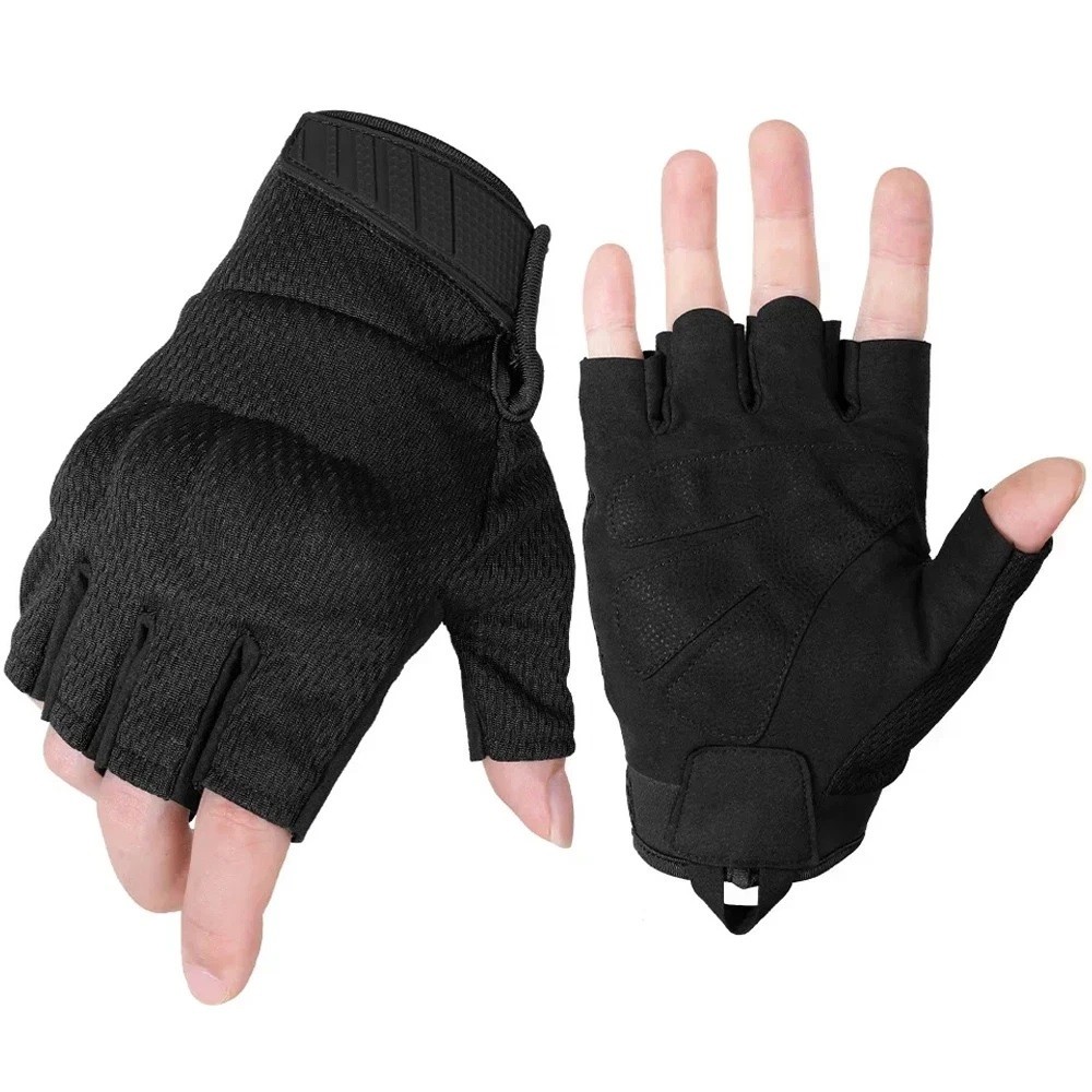 Tactical Military Fingerless Gloves Mens Outdoor Cycling Half Finger Gloves