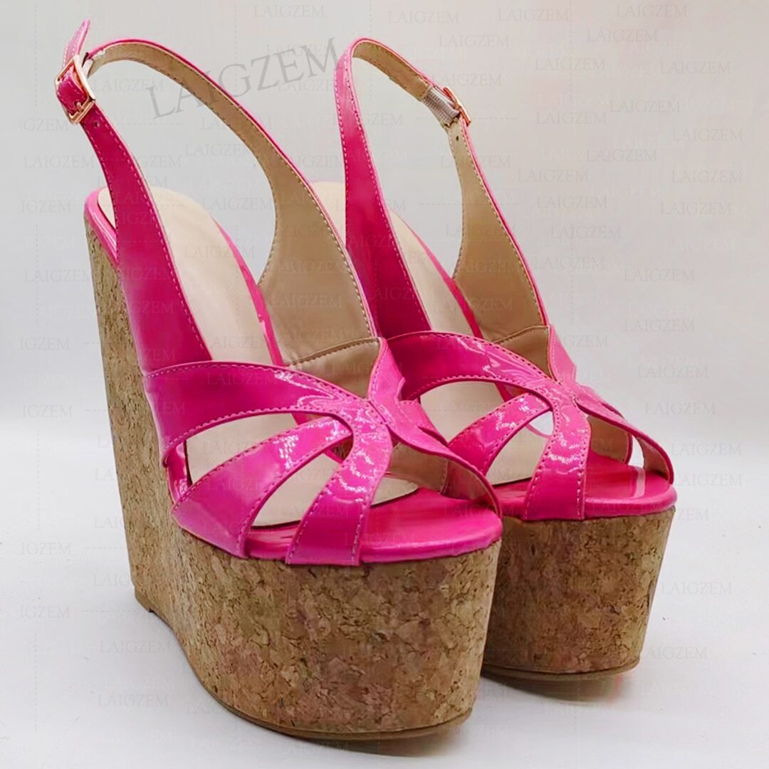 Women Sandals Platform Wedges 17CM Heels Open Toe Pumps Height Increase Shoes Wo