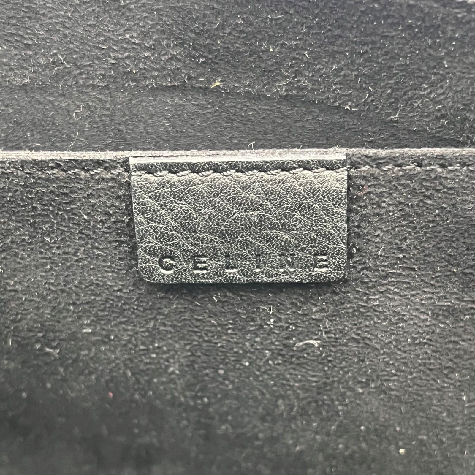 Auth Celine Boogie Bag Studs Leather Handbag, Black 2Y10564