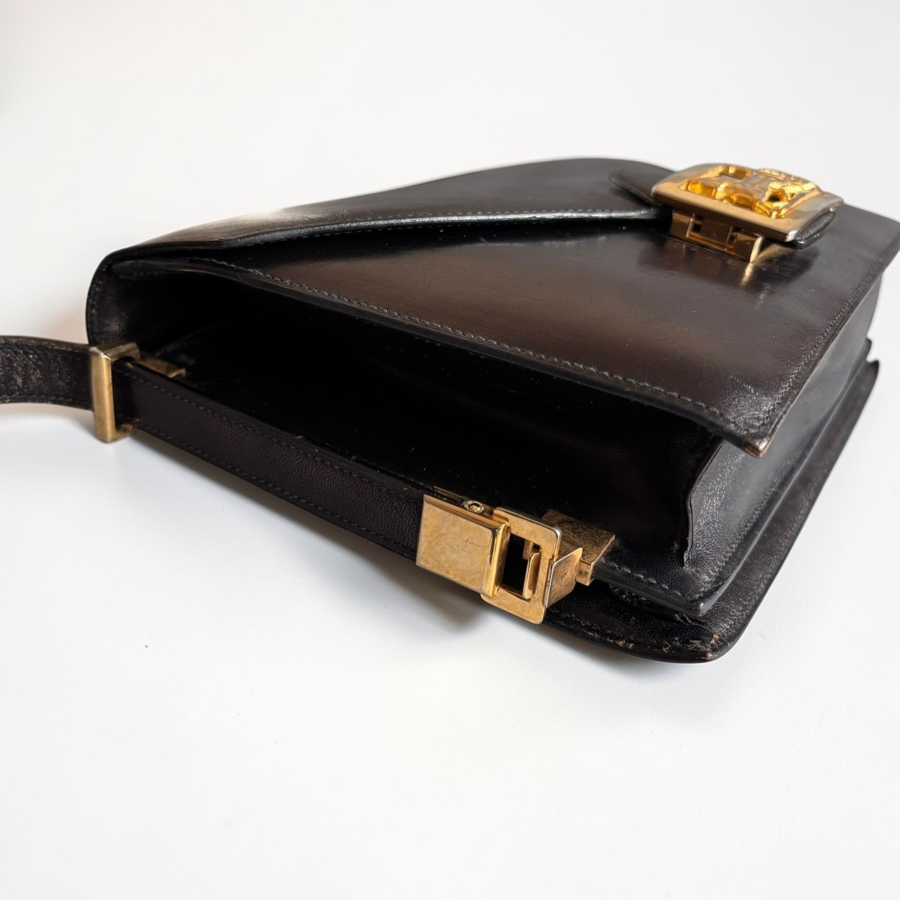 CELINE Shoulder Bag Horse Carriage Calf Leather Authentic