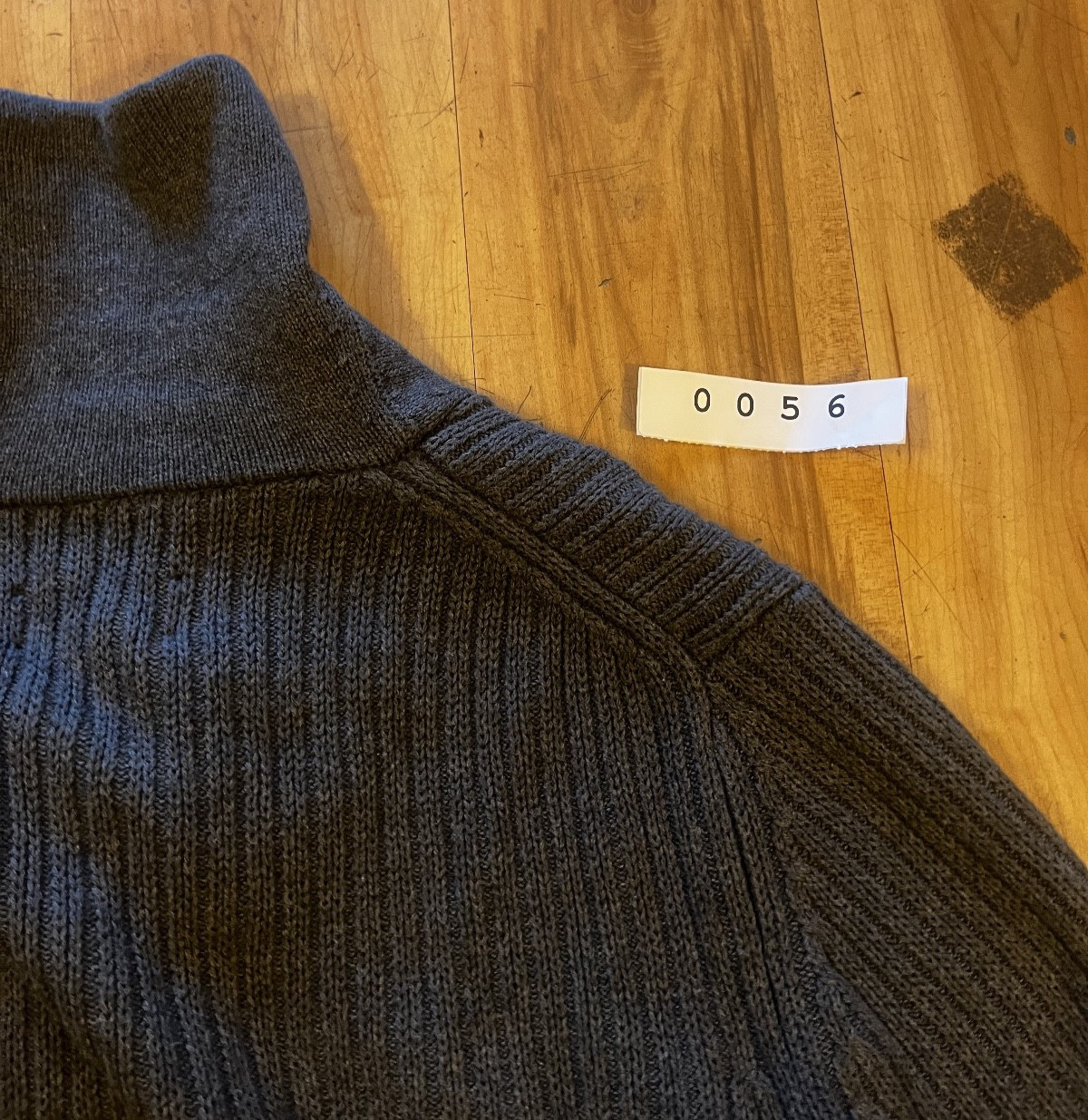 Duluth Trading Co Sweater Men L Blue Wool Blend Brigadier Shawl Collar Fisherman