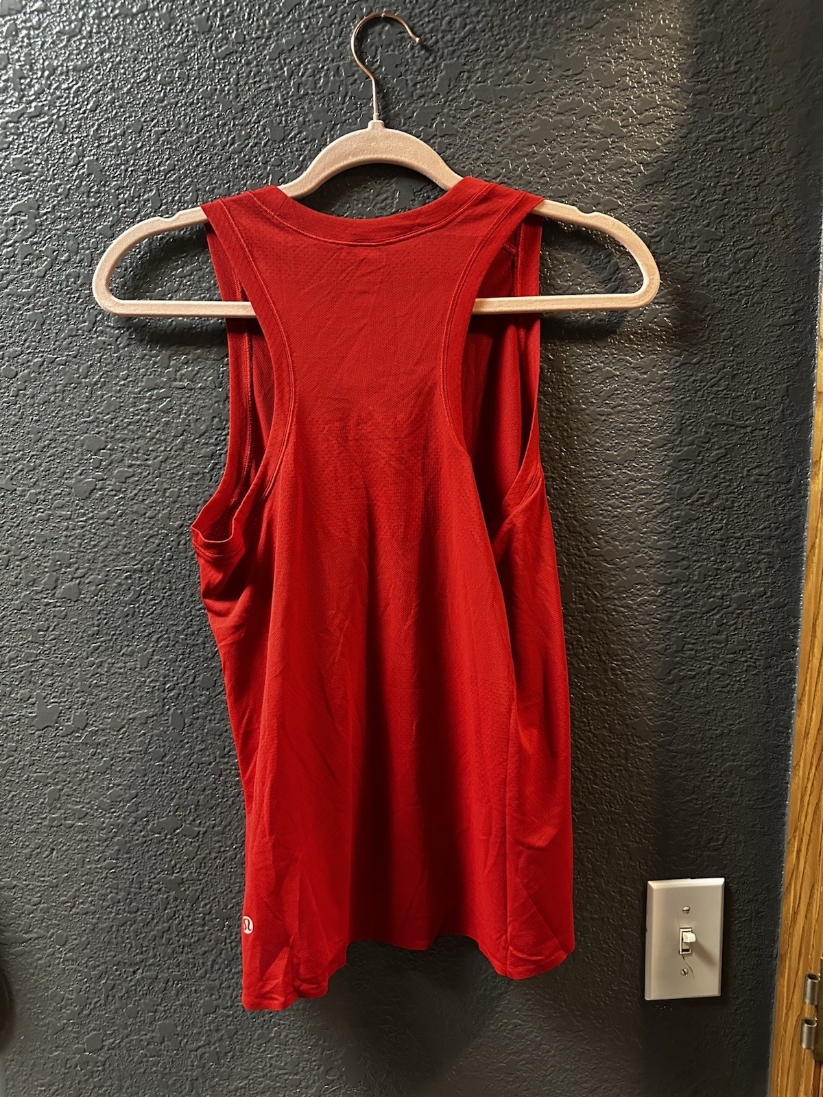 lululemon Fast and Free Perforated Stripe Run Tank Red XS Quick Dry Mesh