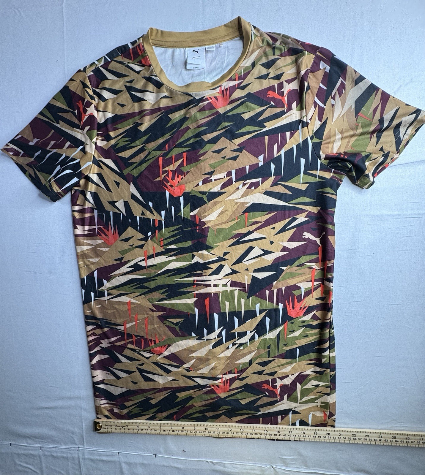 PUMA x Naturel Men’s Logo Crew Neck Short Sleeve Camo T-Shirt Multicolor S