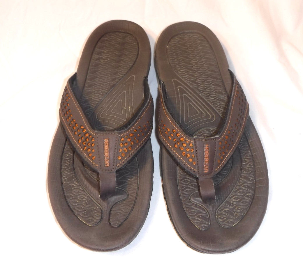 Hobibear Flip Flop Sandals Mens Size US 11 EU 44 Brown Orange Comfort Slip On