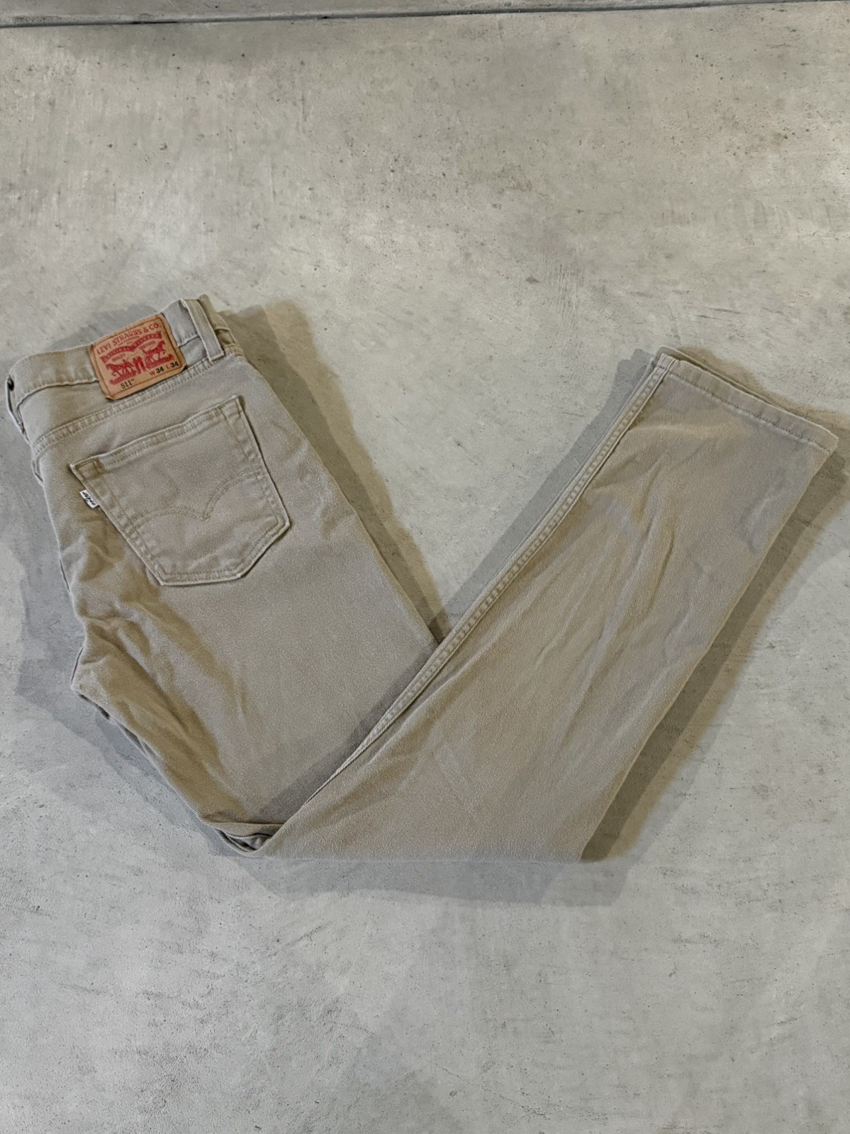 Levi’s 511 Slim Khaki Jeans Men’s 34×34 Tan 100% Cotton Summer Casual Pants