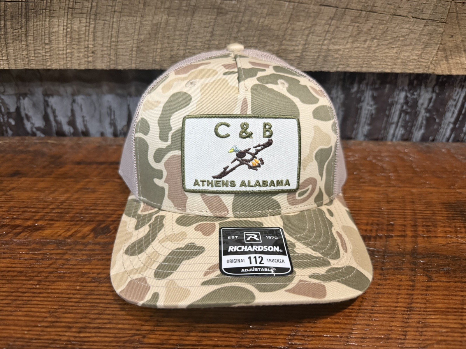 New C&B Farm + Outdoors Richardson 112 Duck Camo Duck Logo Cap Hat Mallard Duck