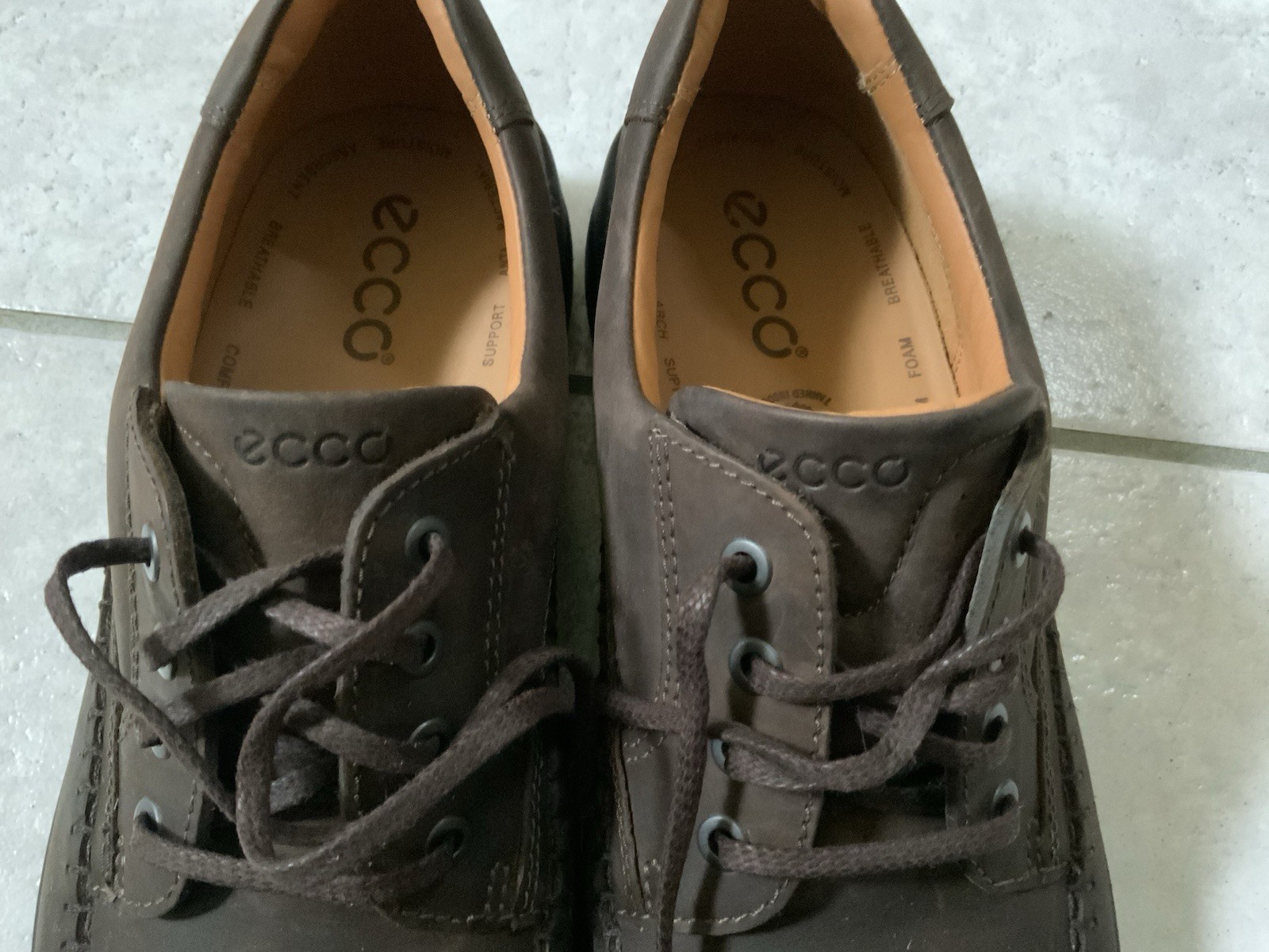 ECCO Sea walker Men’s Brown Leather Lace-Up Shoes Breathable EU 47 US size 13