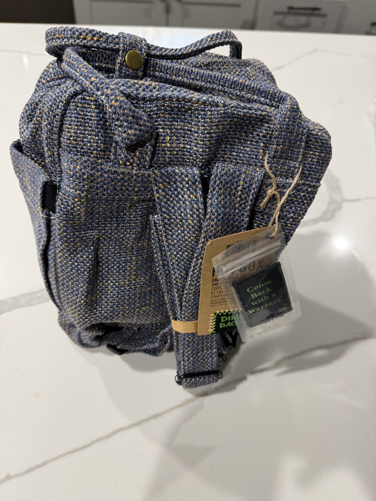 DIME BAGS Hot Box Mini Backpack NEW W Tags and packaging – Sky blue/gold Hotbox
