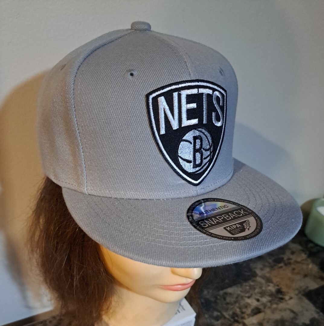 Brooklyn Nets Grey Kipa Snapback Hat