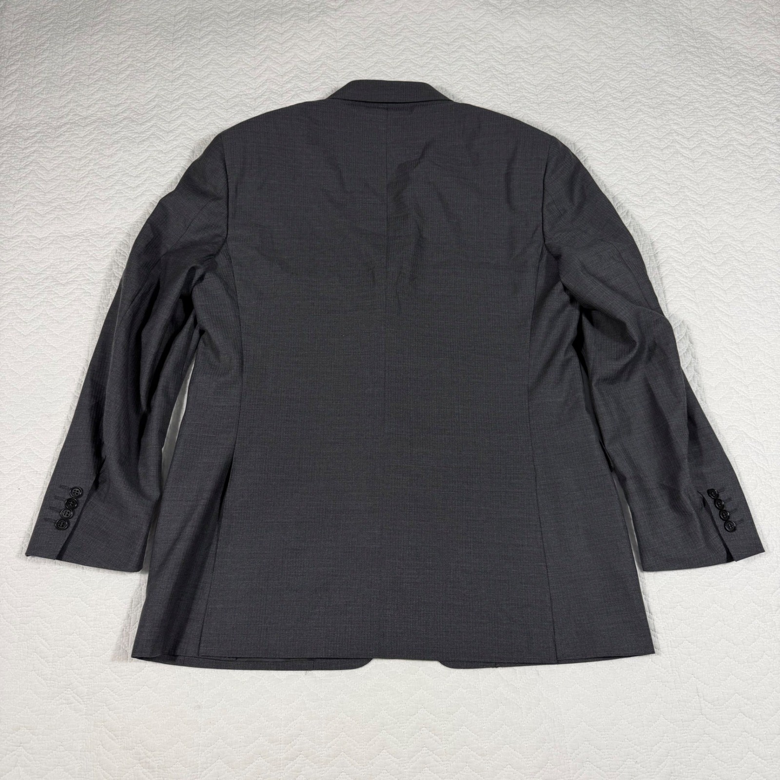 Canali Barneys New York Mens Blazer 40R Wool 2 Button Charcoal Grey Italy EUC