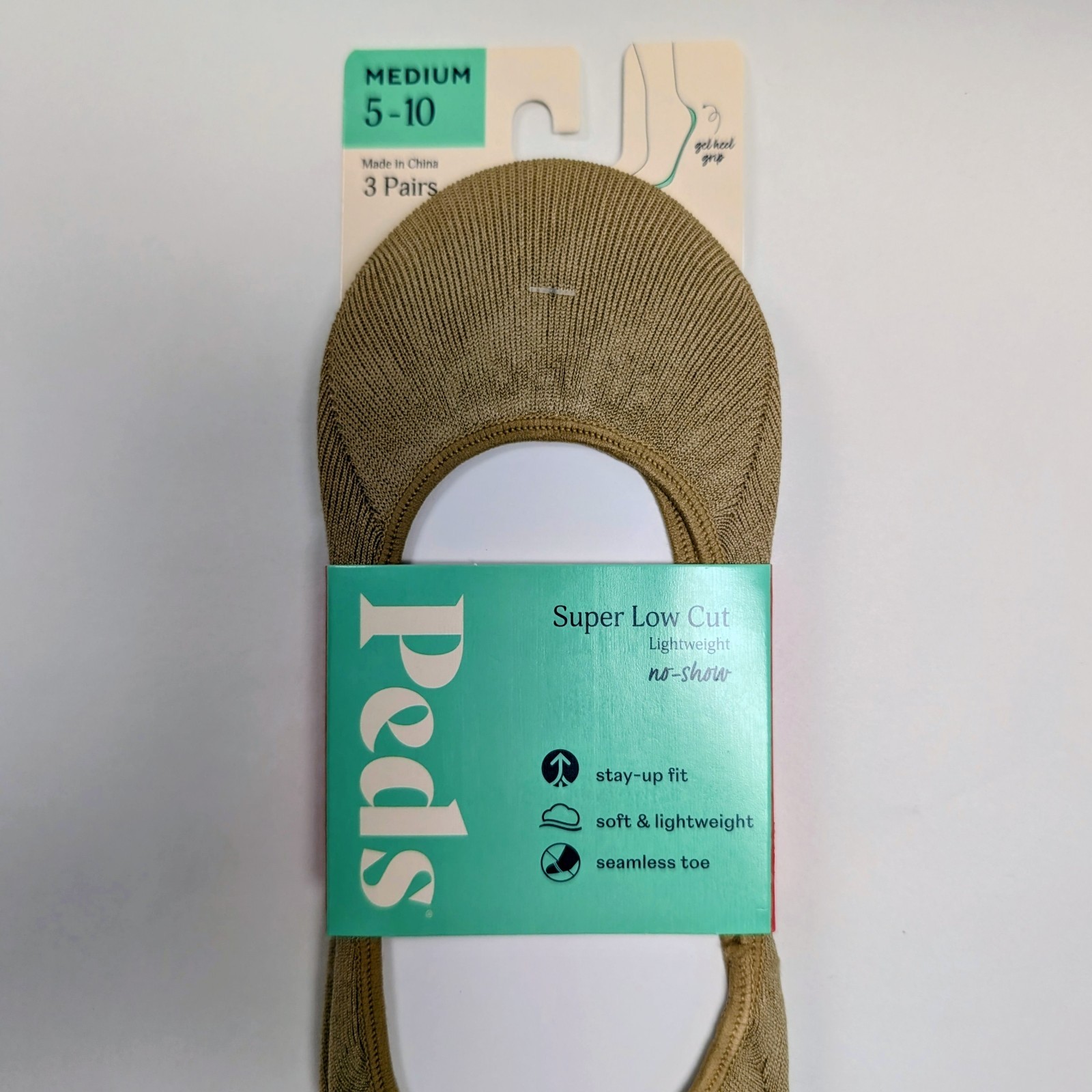 PEDS Super Low Cut Liner Socks Size Medium 5-10 Nude 6 pair