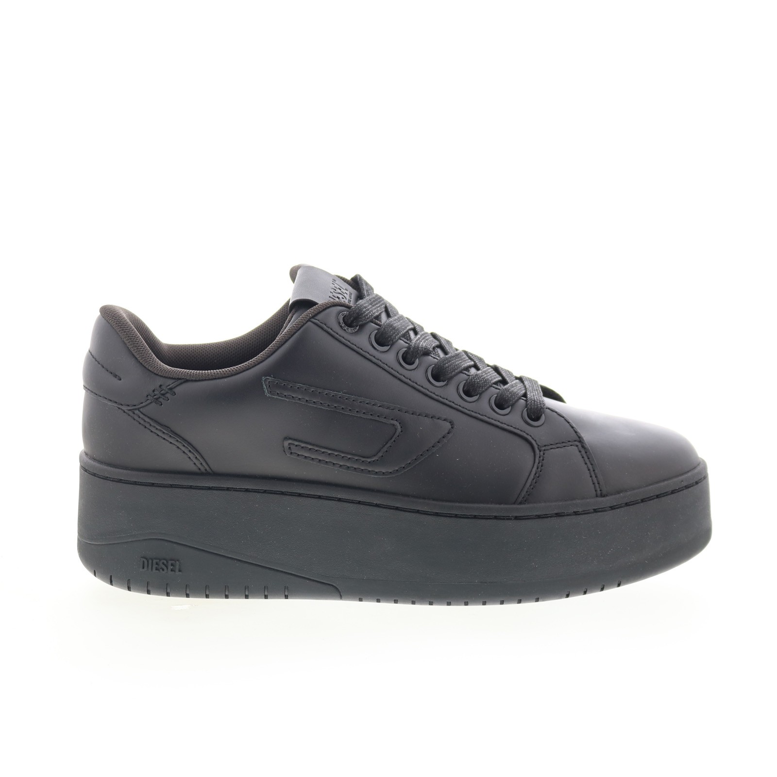 Diesel S-Athene Bold X Mens Black Leather Lifestyle Sneakers Shoes