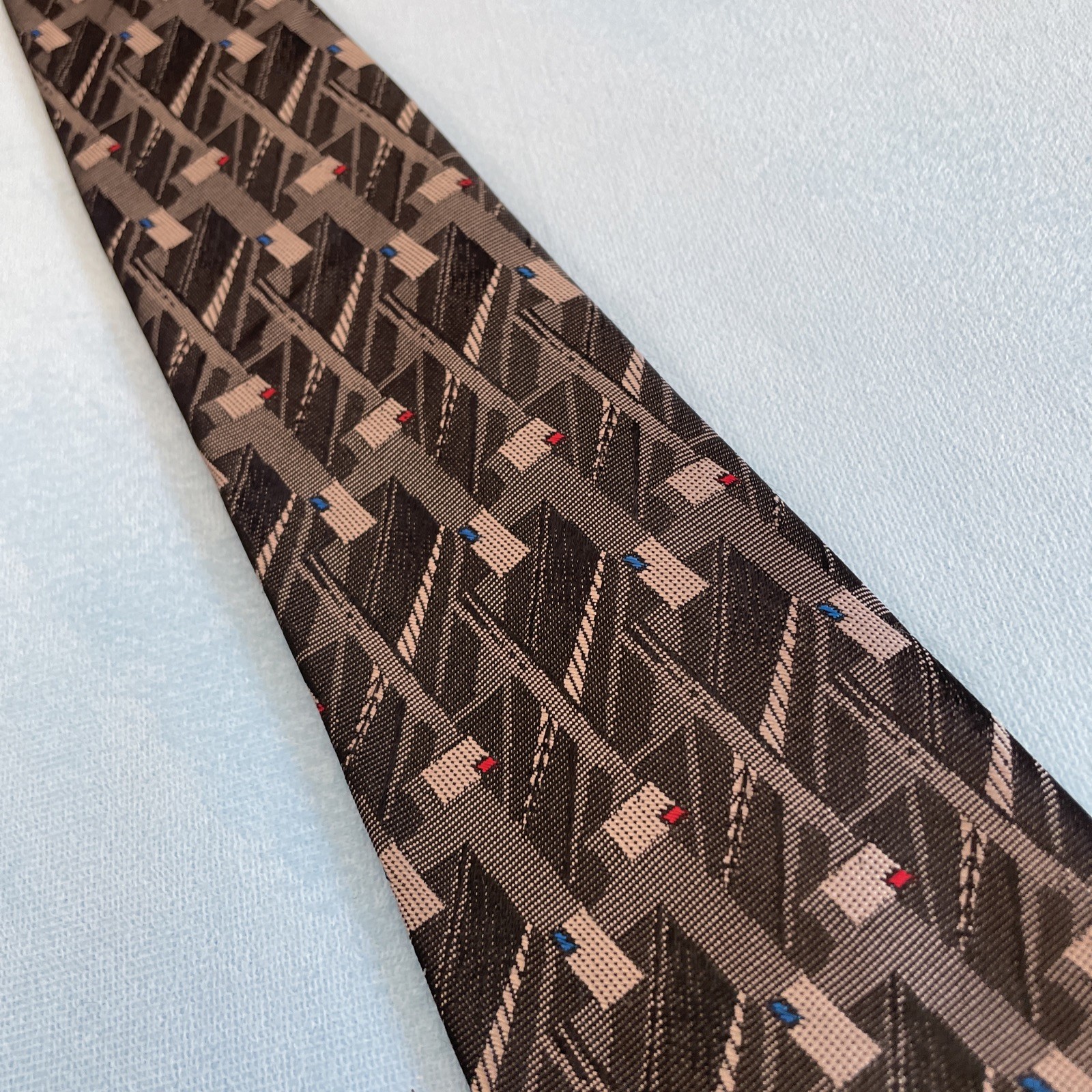 TREVIRA Collection Vintage 90s Cybergoth Made USA Tie Gray Steel Punk 3″ 58″