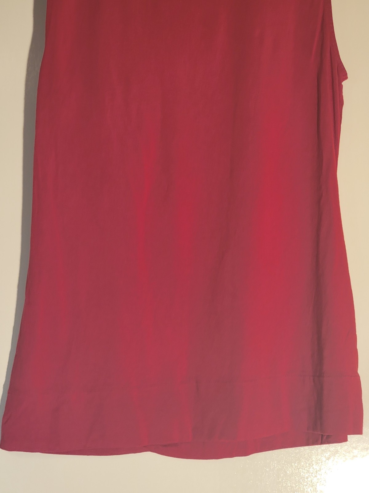 Loft Top Womens Red Small Sleeveless Scoop Neck Rose Detail Neckline Hand Wash