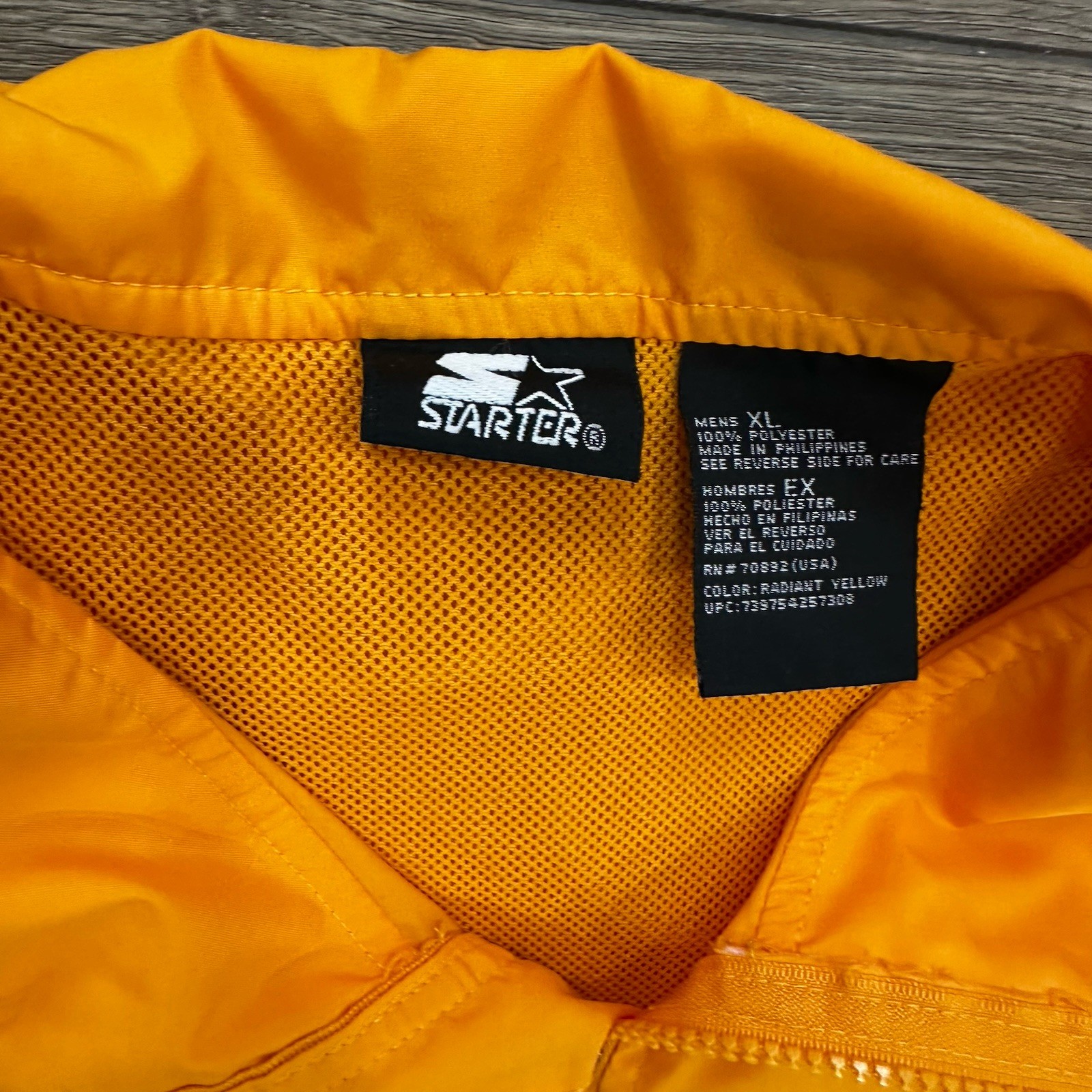 90s Vintage Starter, Yellow Zip Up Windbreaker Jacket XL – EUC