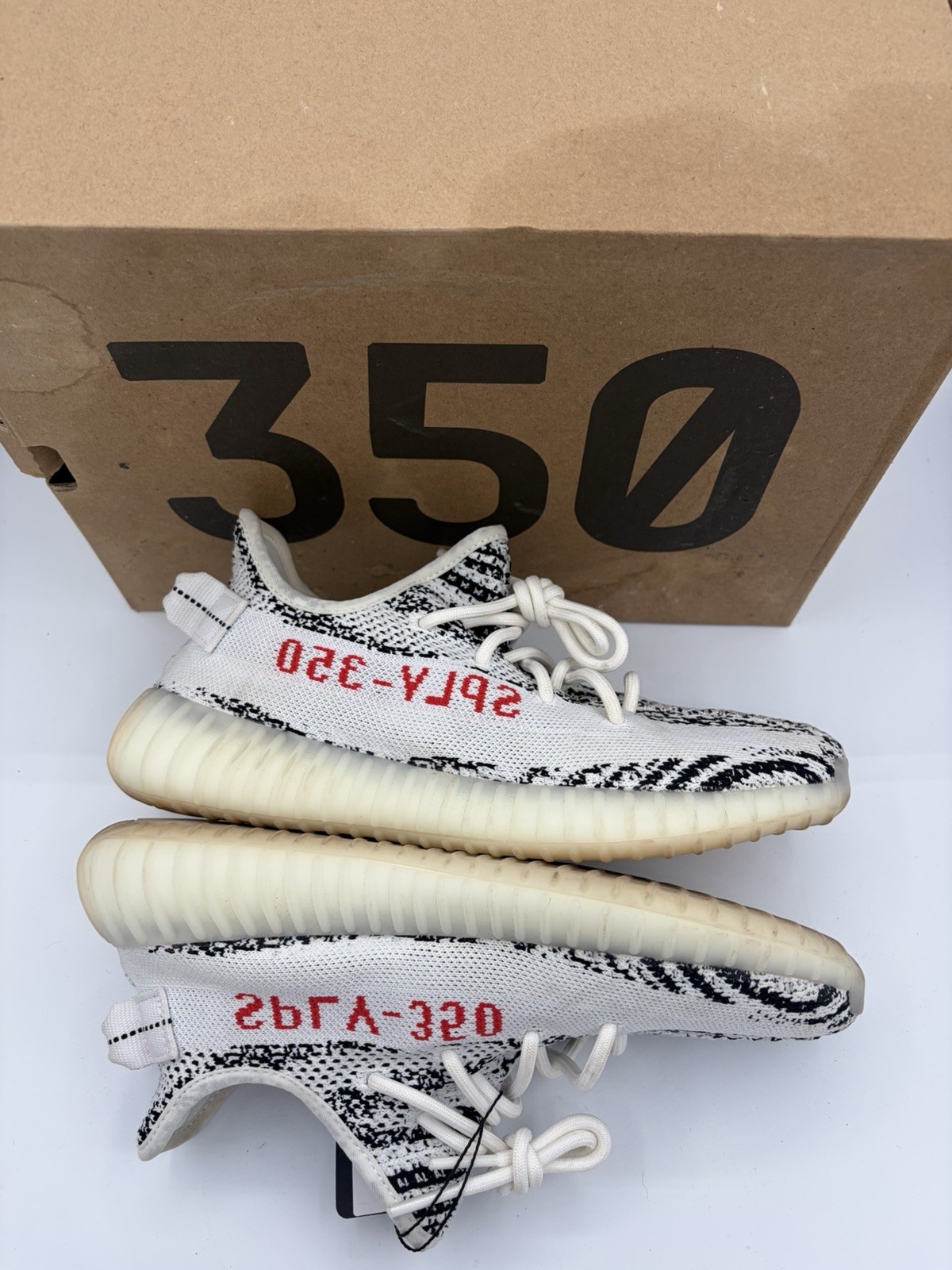 adidas Yeezy Boost 350 V2 Zebra White/Core Black/Red CP9654 Size 7.5M/9W Used