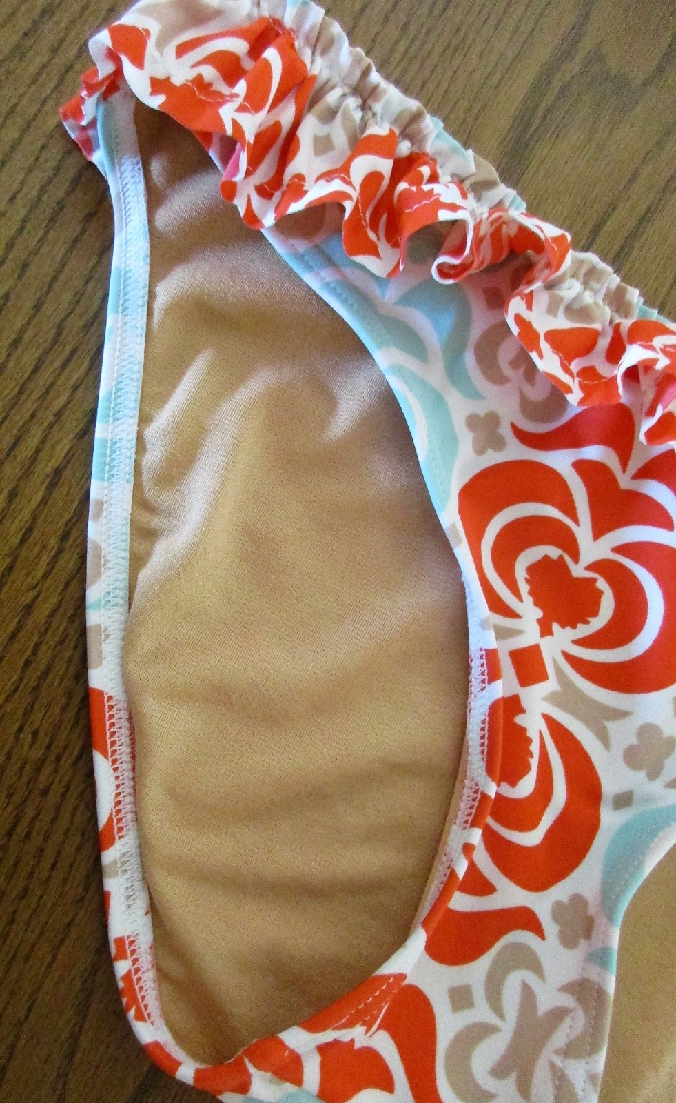 Downeast,Multi-Color Hamptons Bikini Ruffle Trim Swim Bottom,Nylon/Span, S, NWOT