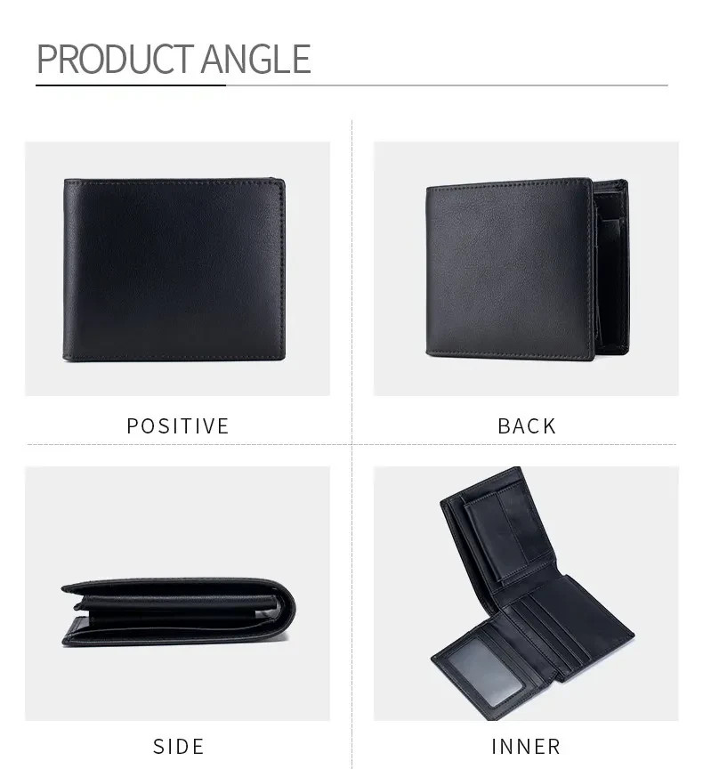 Men’s Genuine Leather RFID Bifold Wallet Bifold Credit Card Holder Coin Pocket