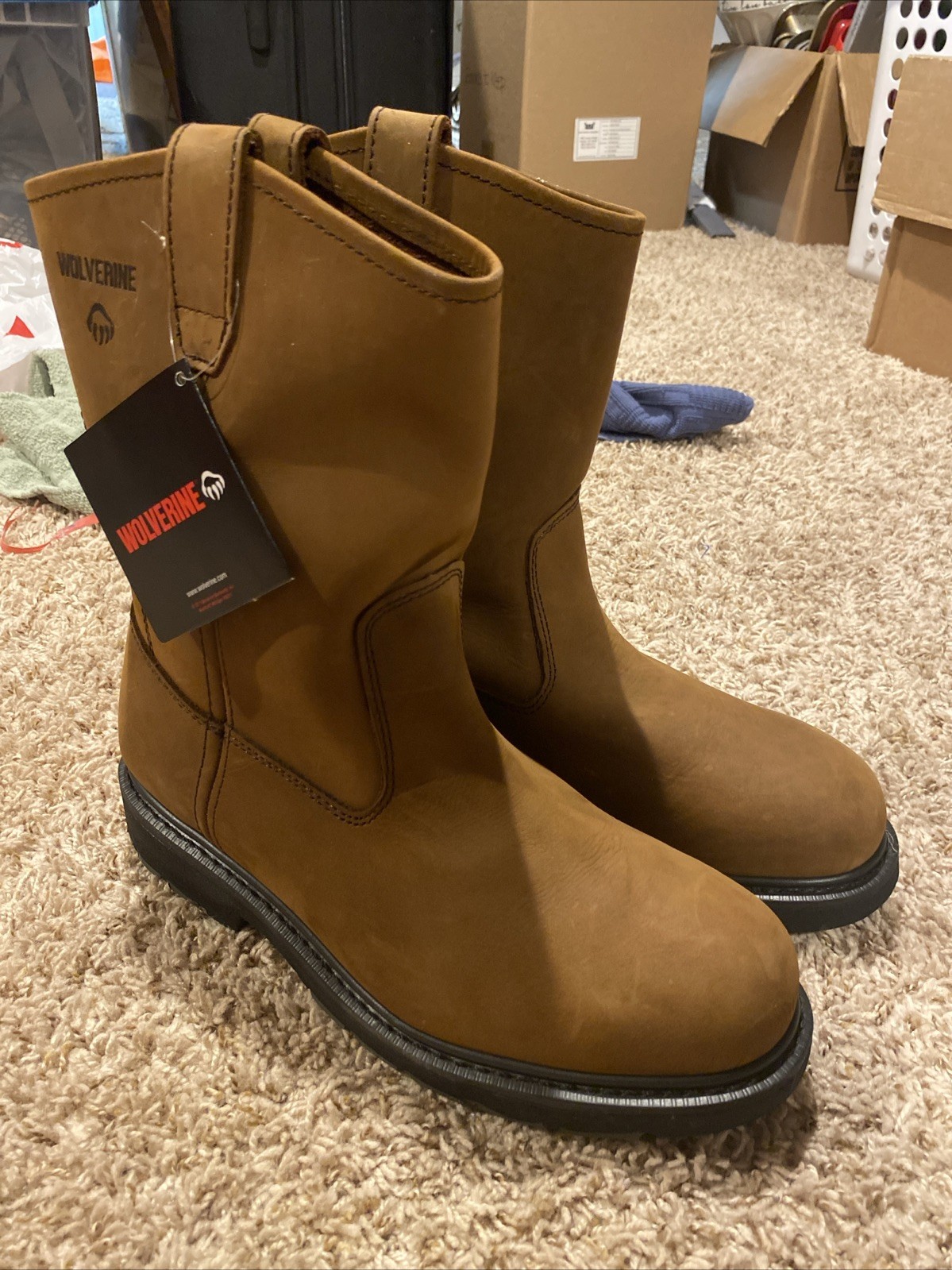 Wolverine Wellington W04727 Men’s Brown Leather Work Western Boots – Size 11
