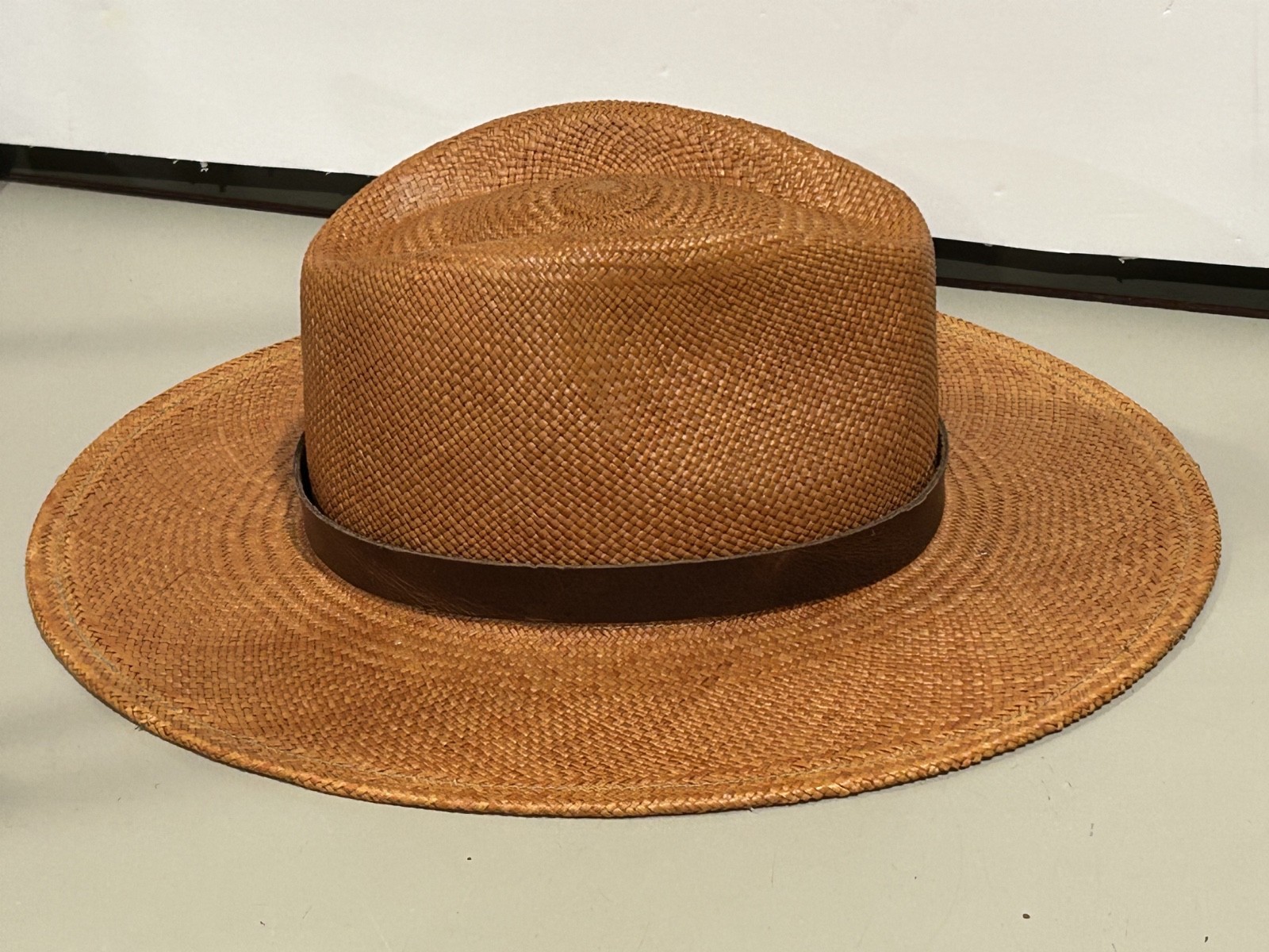 Goorin Bros Toquilla Panama Straw Flat Brim Fedora Hat Sz 7 SHARP – NEW
