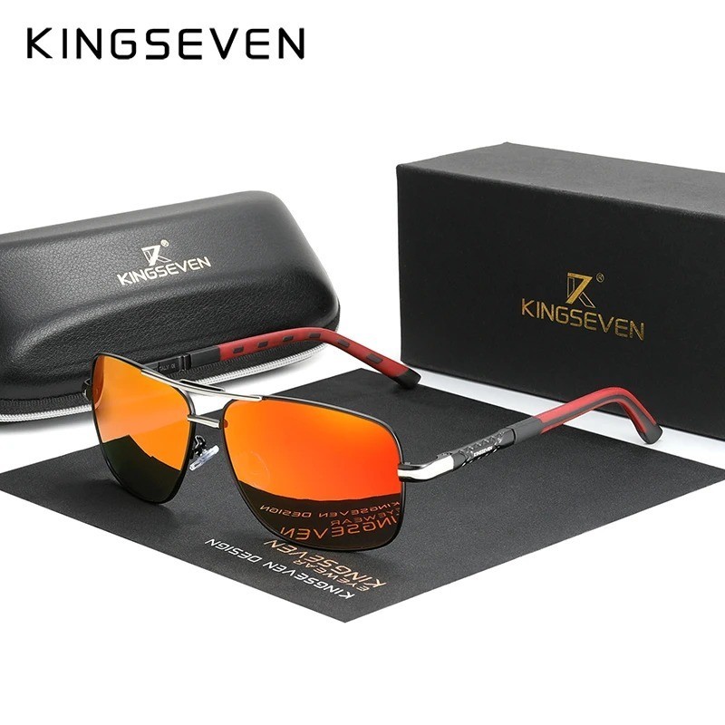 KINGSEVEN Polarized Sunglasses Men Aluminum Frame UV400 Mirror Driving Glasses