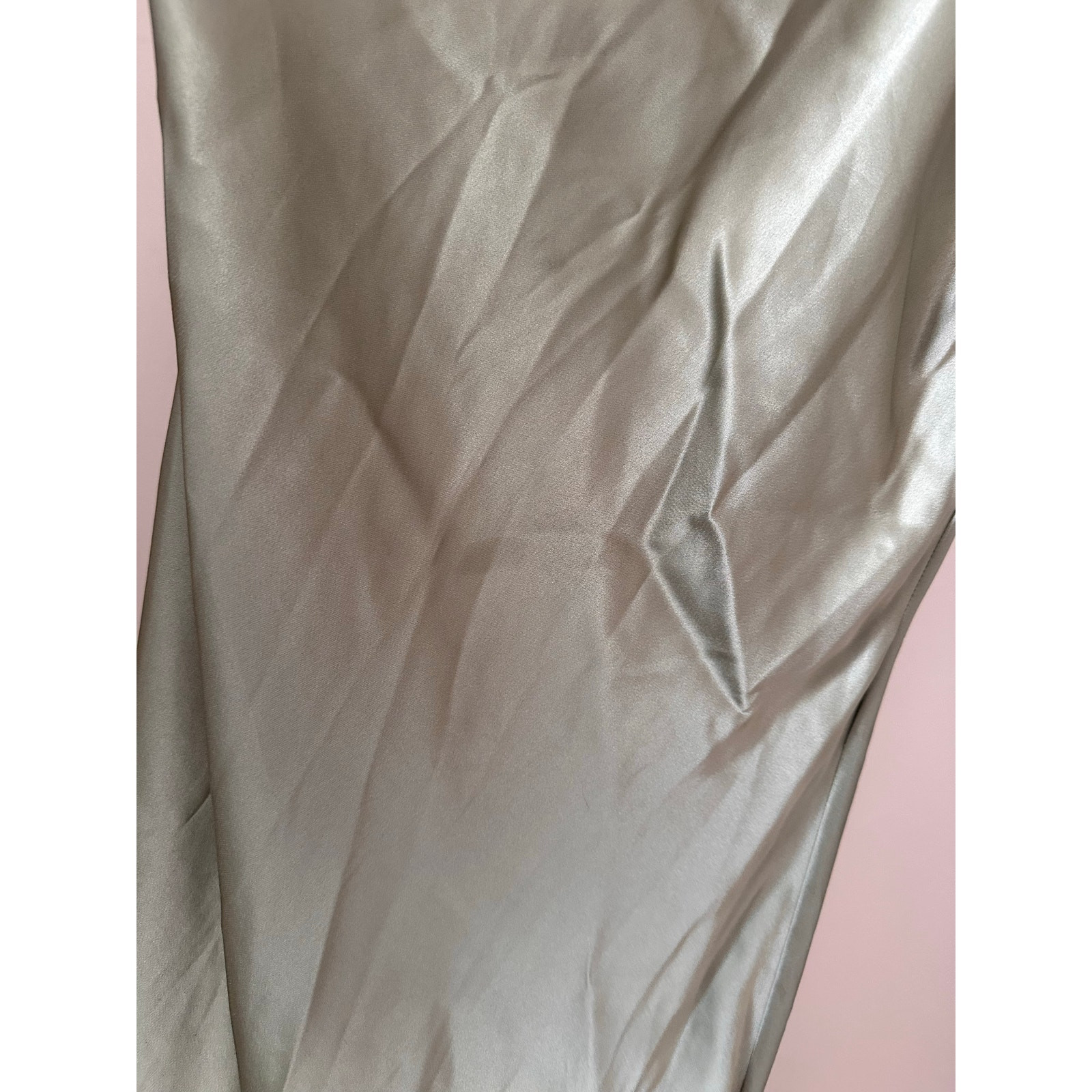 Reformation Olesia Dress Artichoke Satin Green One Shoulder size 8
