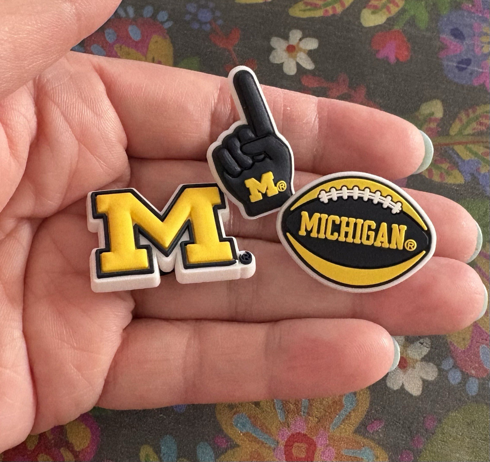 5 Piece MICHIGAN COLLEGE UNIVERSITY Shoe Charms Shoe Decorations NEW