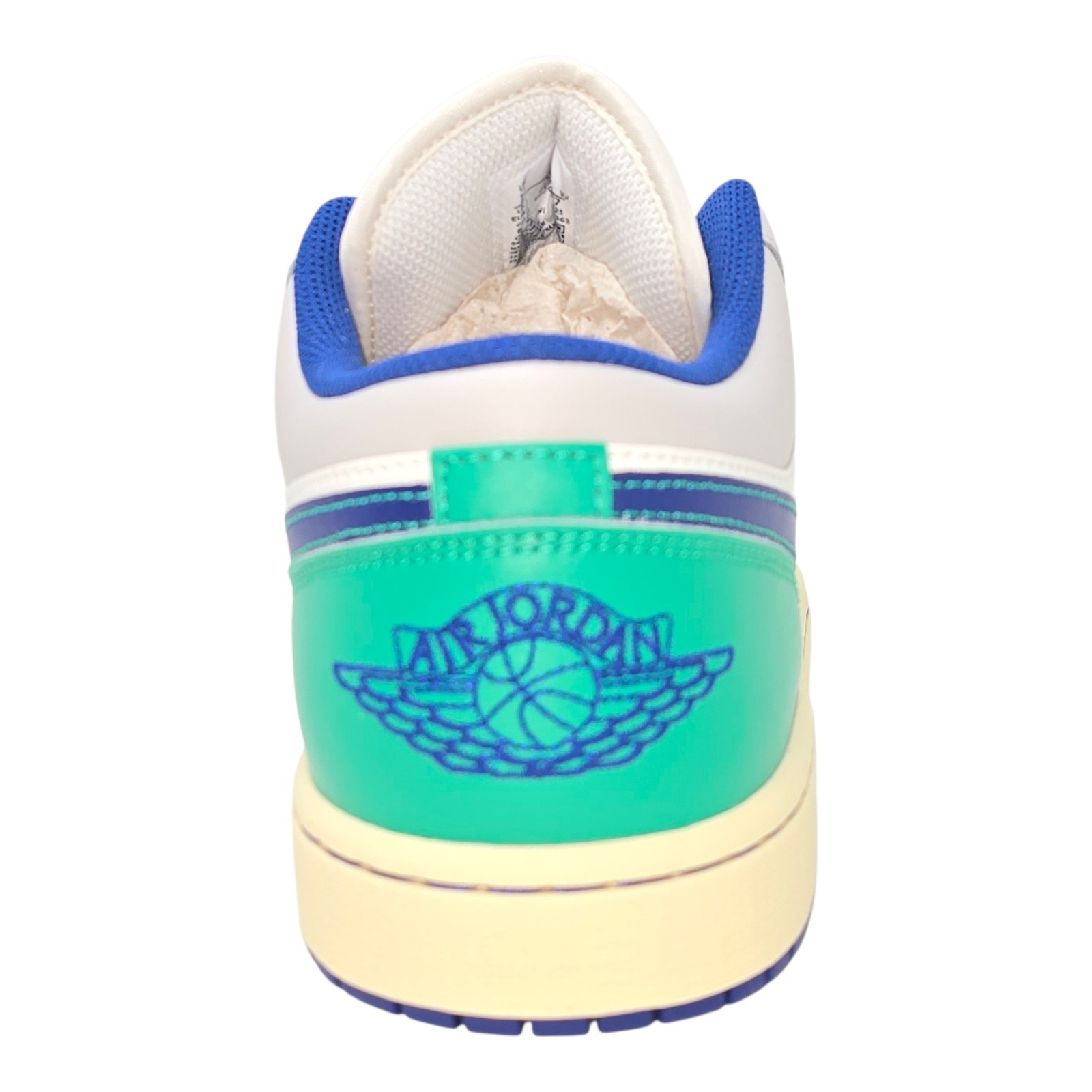 Nike AIR JORDAN 1 LOW RARE Sail Deep Royal Blue Size 9 553558 147