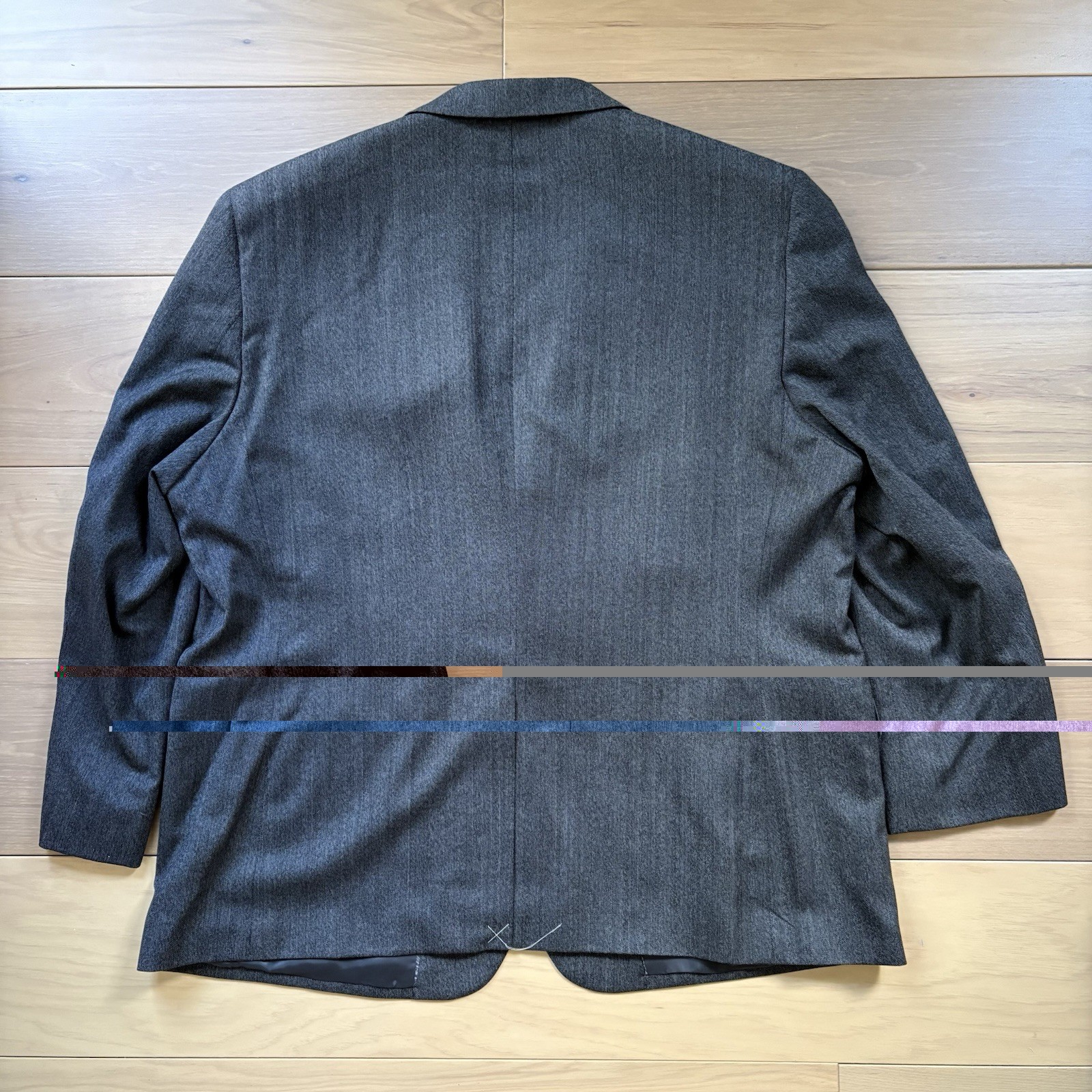 Jos A Bank Reserve Blazer Silk Wool Blend Herringbone Gray 48 Short Regal Fit