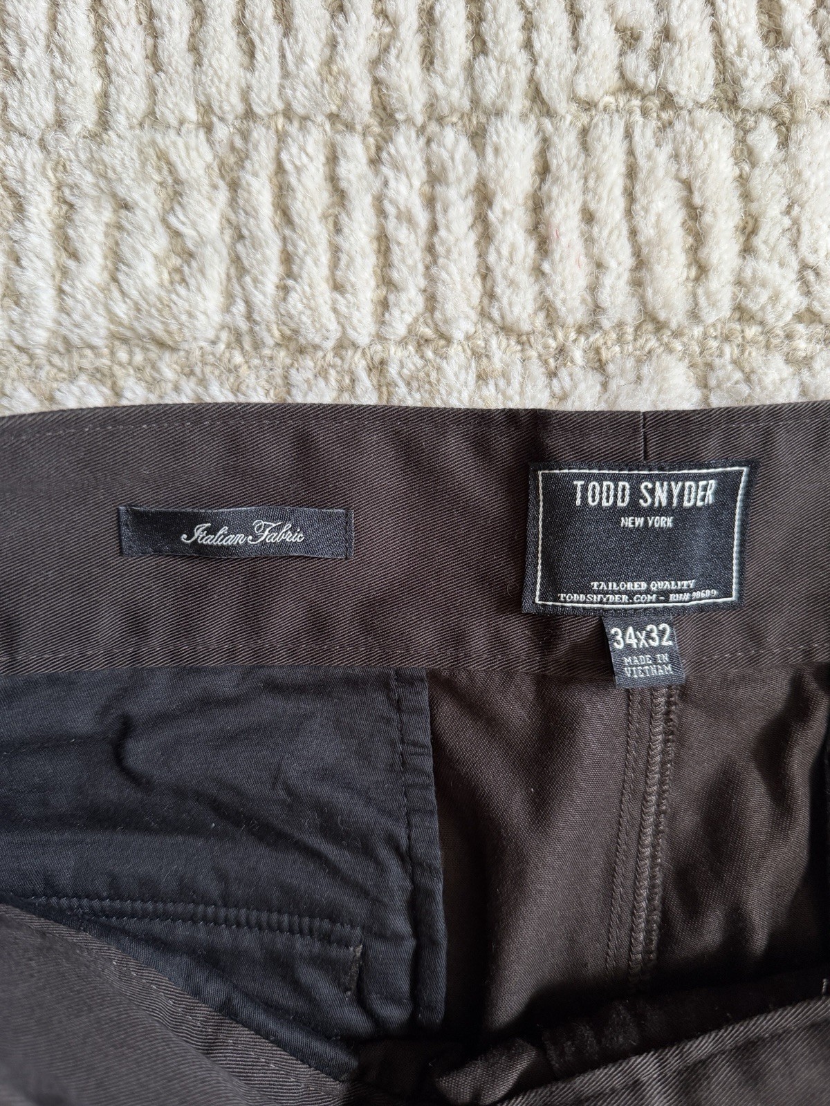 Todd Snyder Italian Lightweight Cotton Gurkha Trouser Cotton Brown Size 34