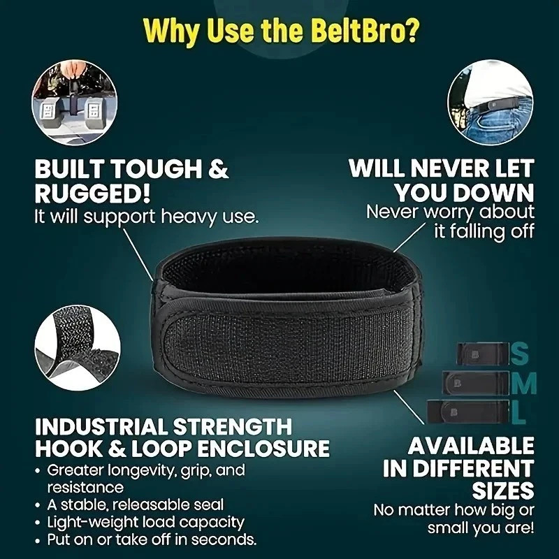2PCS BeltBro Pro Belt Pairs for Men | Next Gen Buckle-Free Elastic Belt