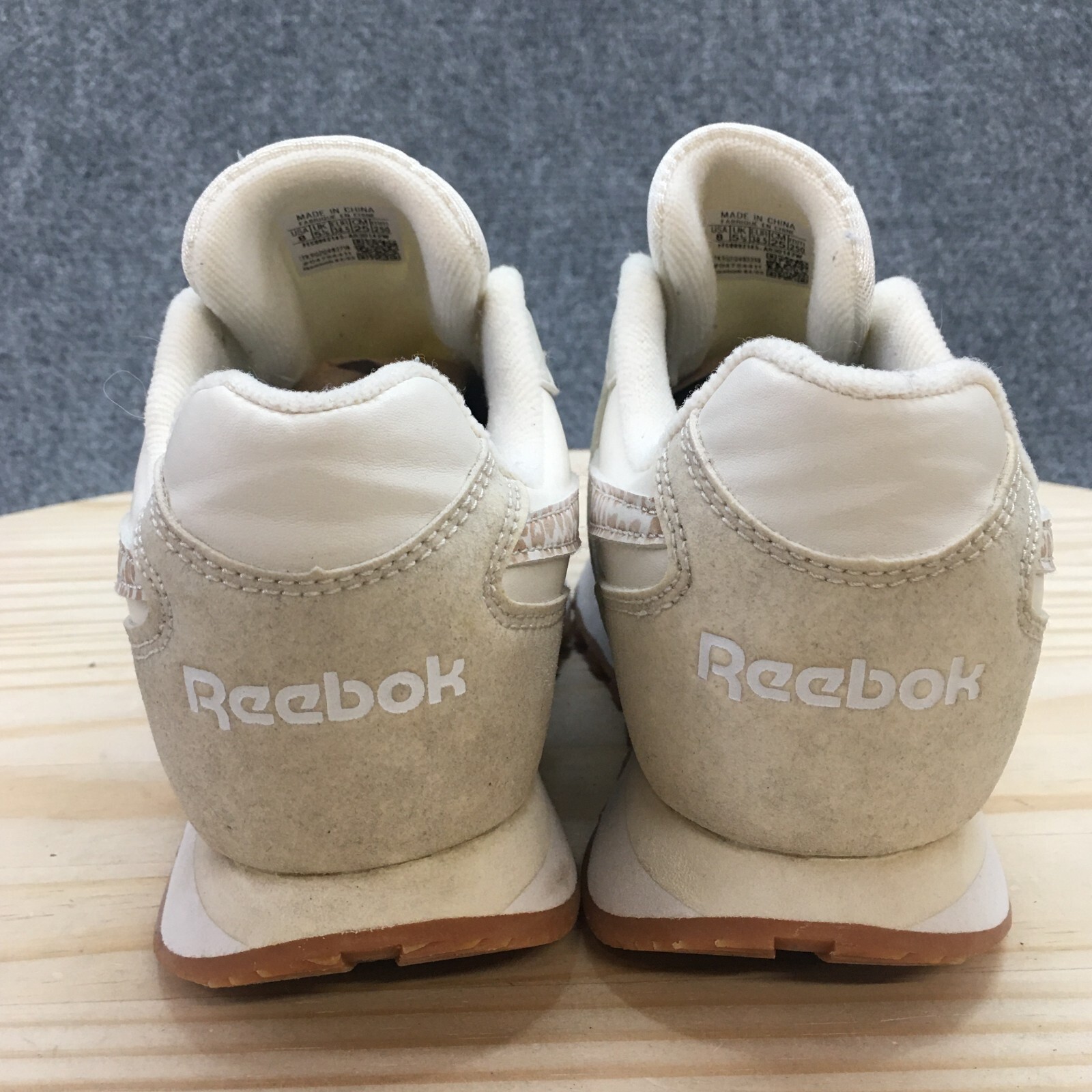 Reebok Shoes Womens 8 Classic Leopard Print Sneakers AR30142W White Leather