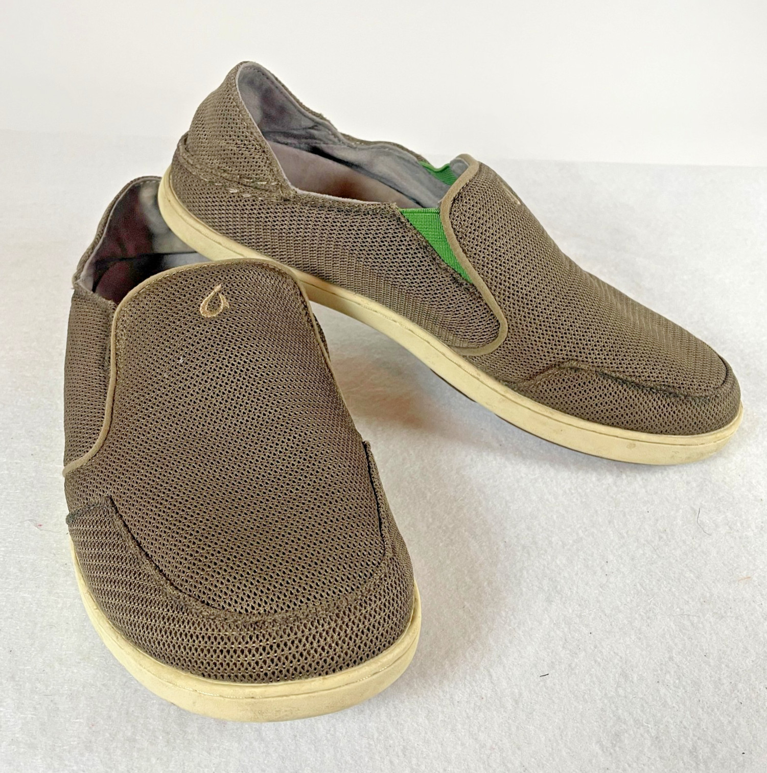 Olukai Shoes Men 9 Nohea Mesh Slip On Loafer Sneaker Gray Flats Casual Comfort